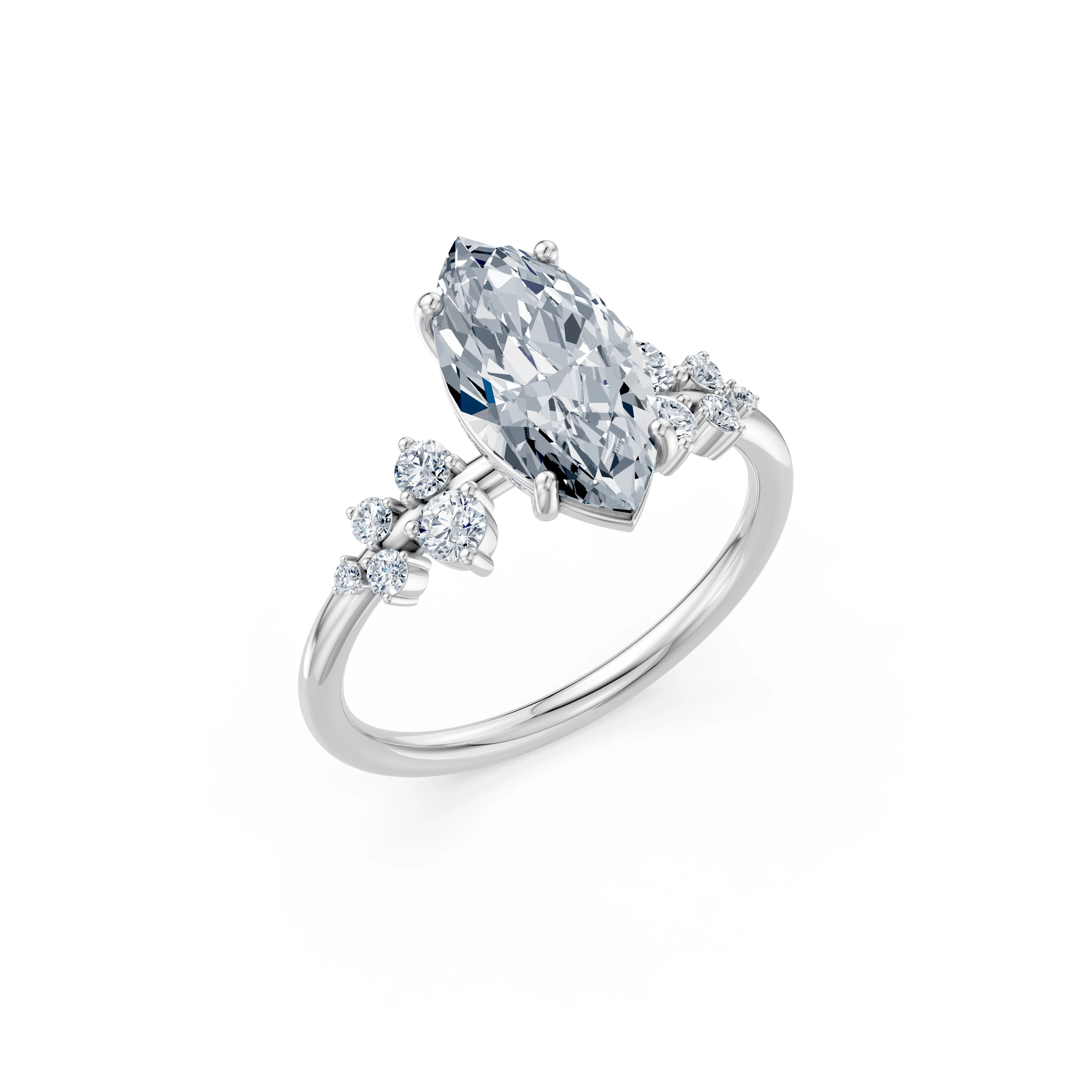 Bague Murmure Précieux Solitaire Éternité marquise 2 ct · 2,0 mm — vue 1