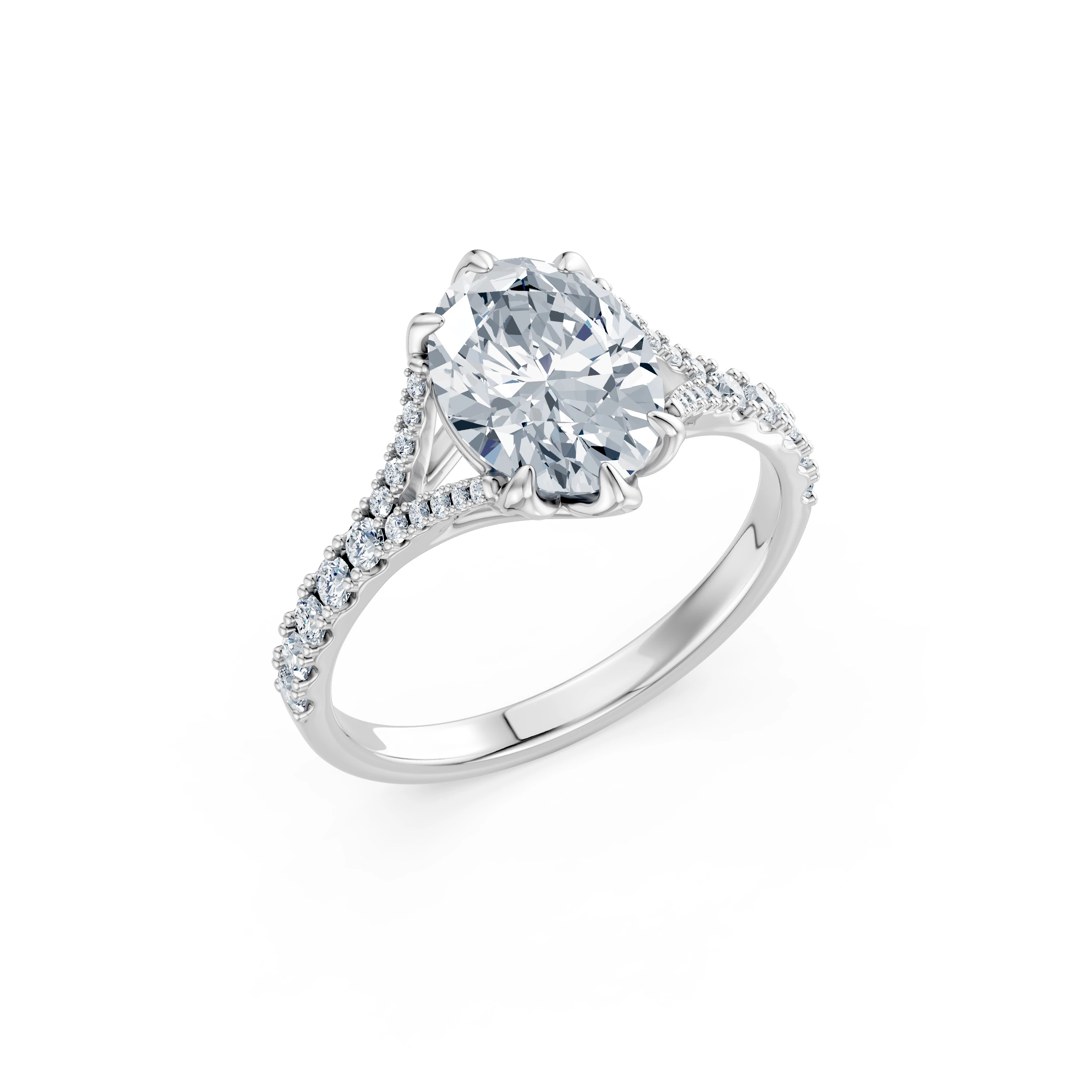 Bague Charme Sacré Solitaire Éternité ovale 2 ct · 2,0 mm — vue 1