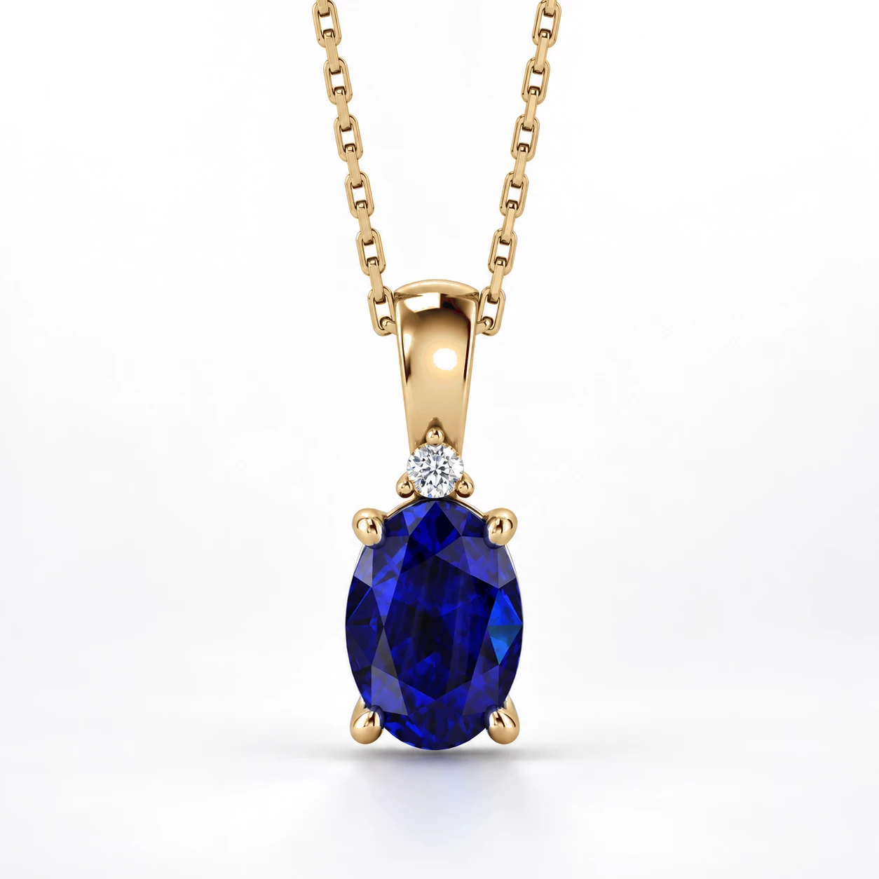 Collier Soleil Cristallin Pierre Précieuse ovale 1,02 ct — vue 7