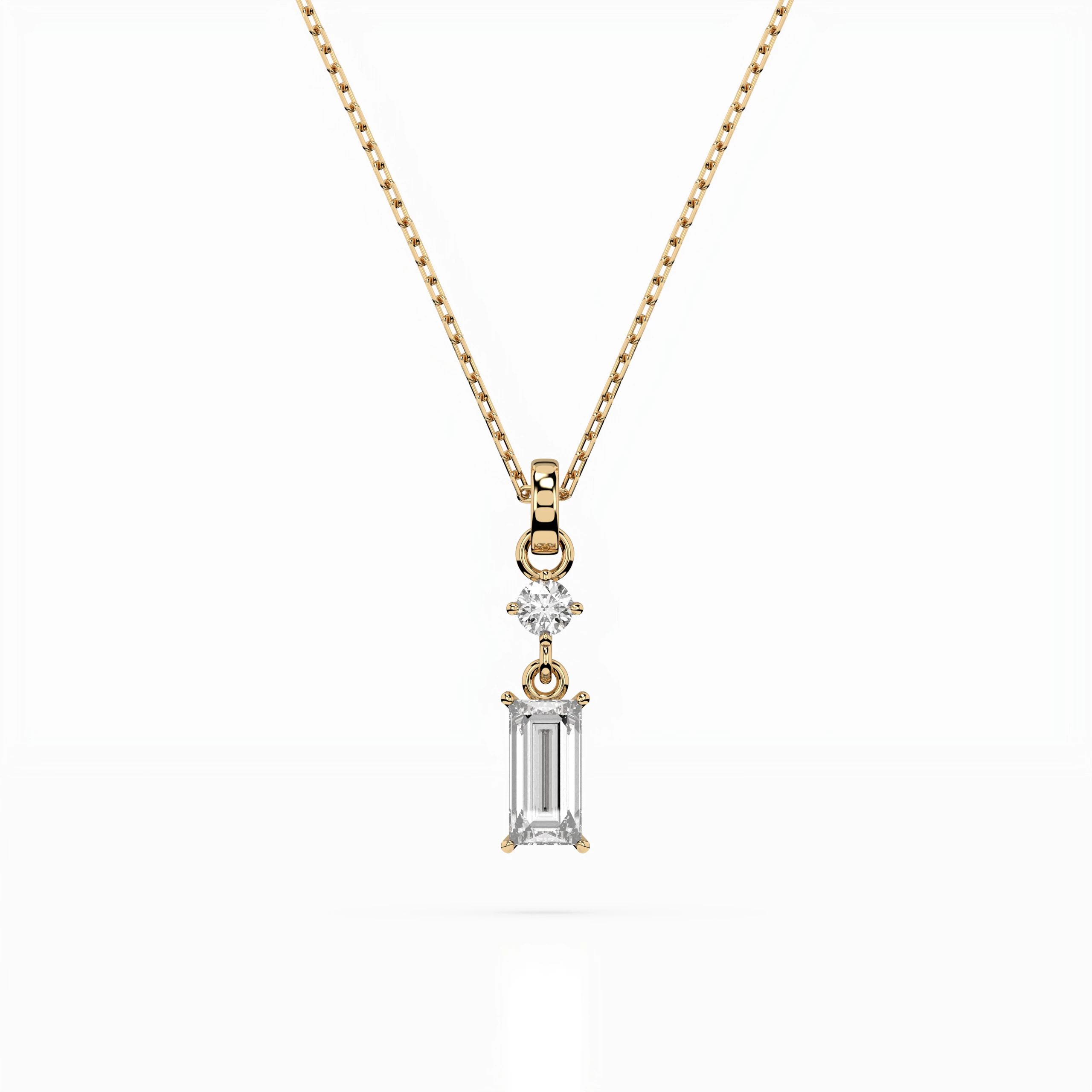Collier Éclipse Mystérieuse Solitaire baguette 0,3 ct — vue 4