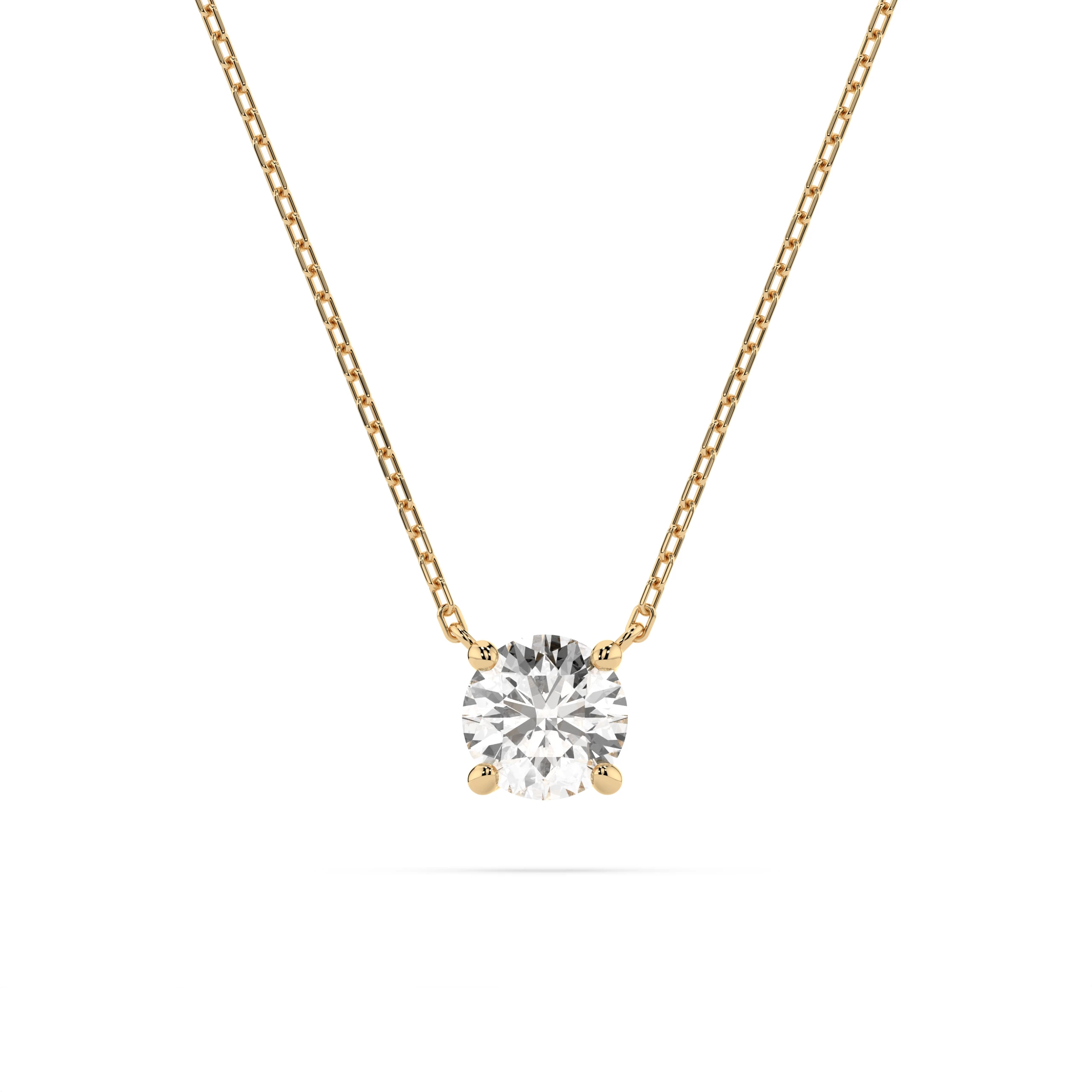 Collier Voie Lactée Dorée Solitaire ronde 0,5 ct · 5,1 mm — vue 4