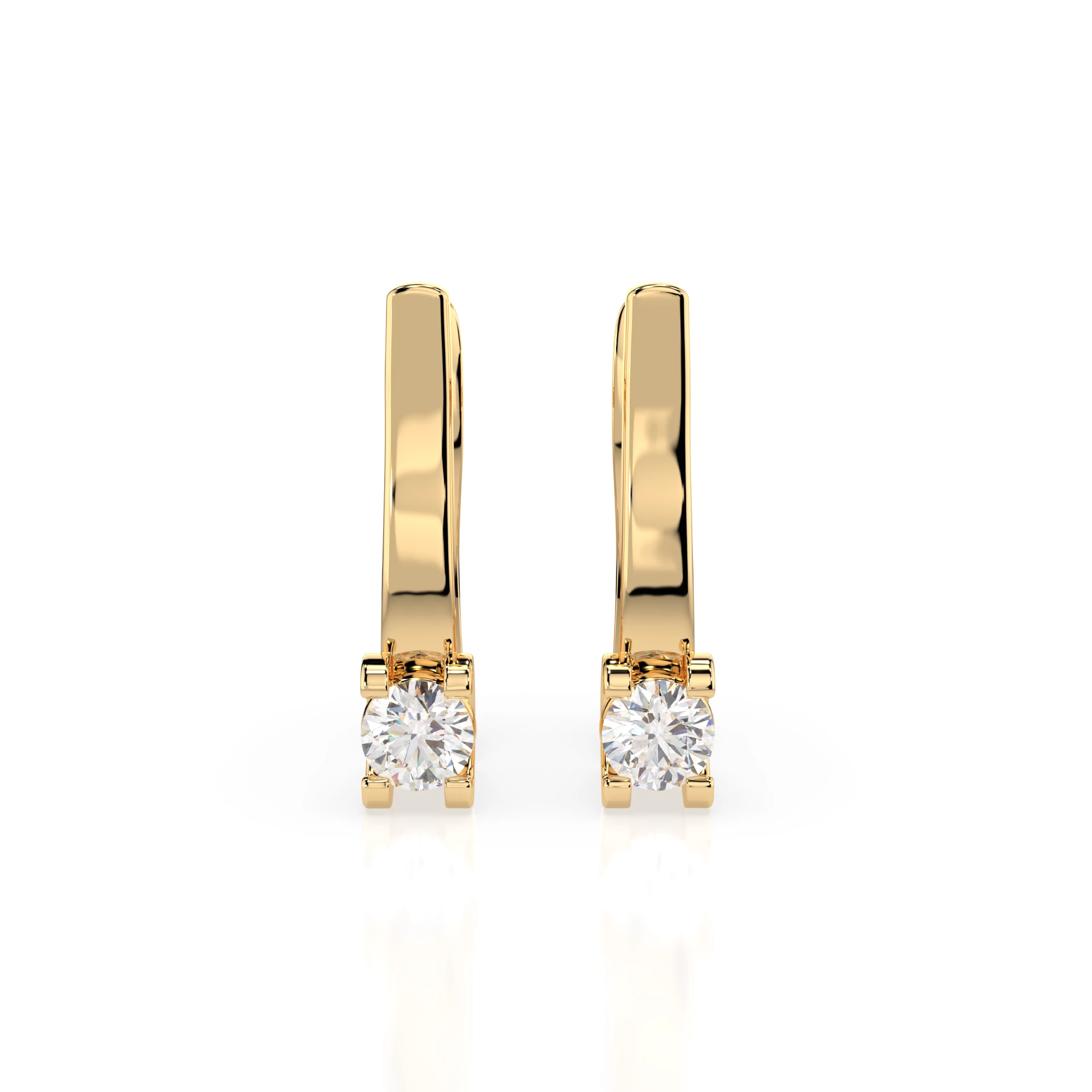 Boucles d'oreilles Mirage Argenté Solitaire avec fermoir anglais ronde 0,3 ct · 3,4 mm — vue 4