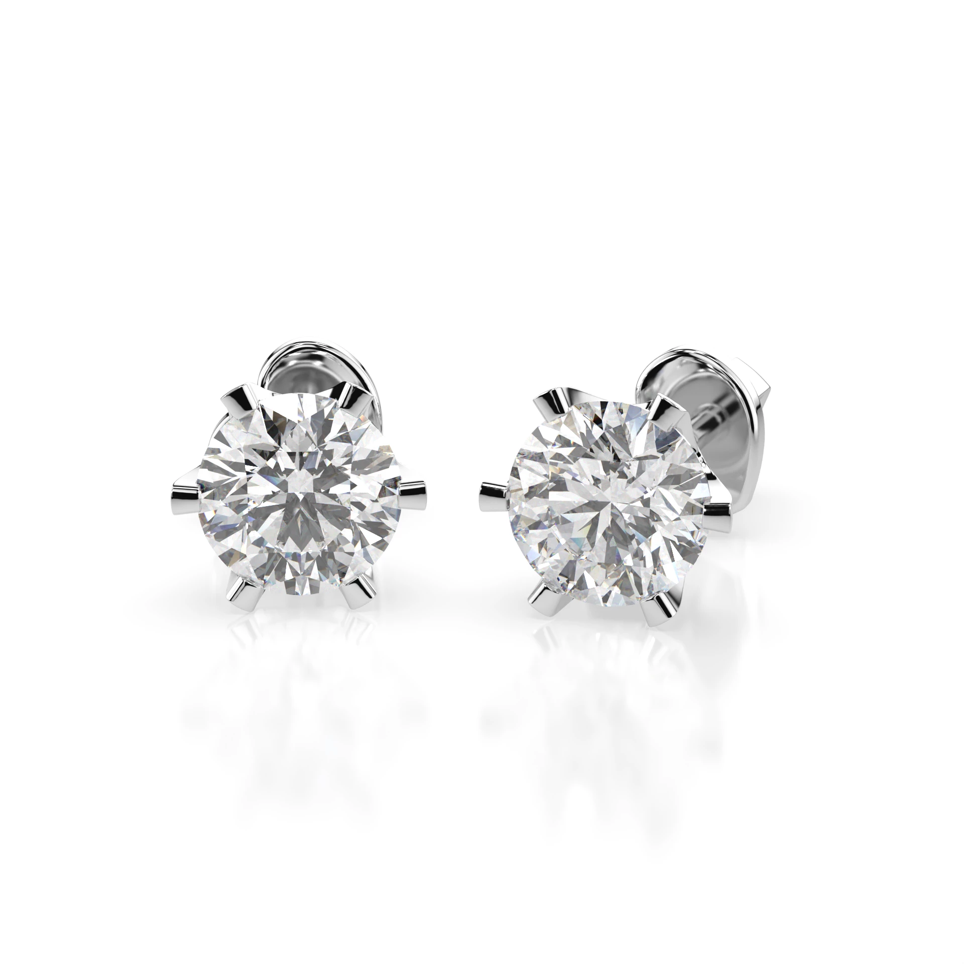 Boucles d'oreilles Apparat Sublime Solitaire avec fermoir papillon ronde 1,4 ct · 5,7 mm — vue 1