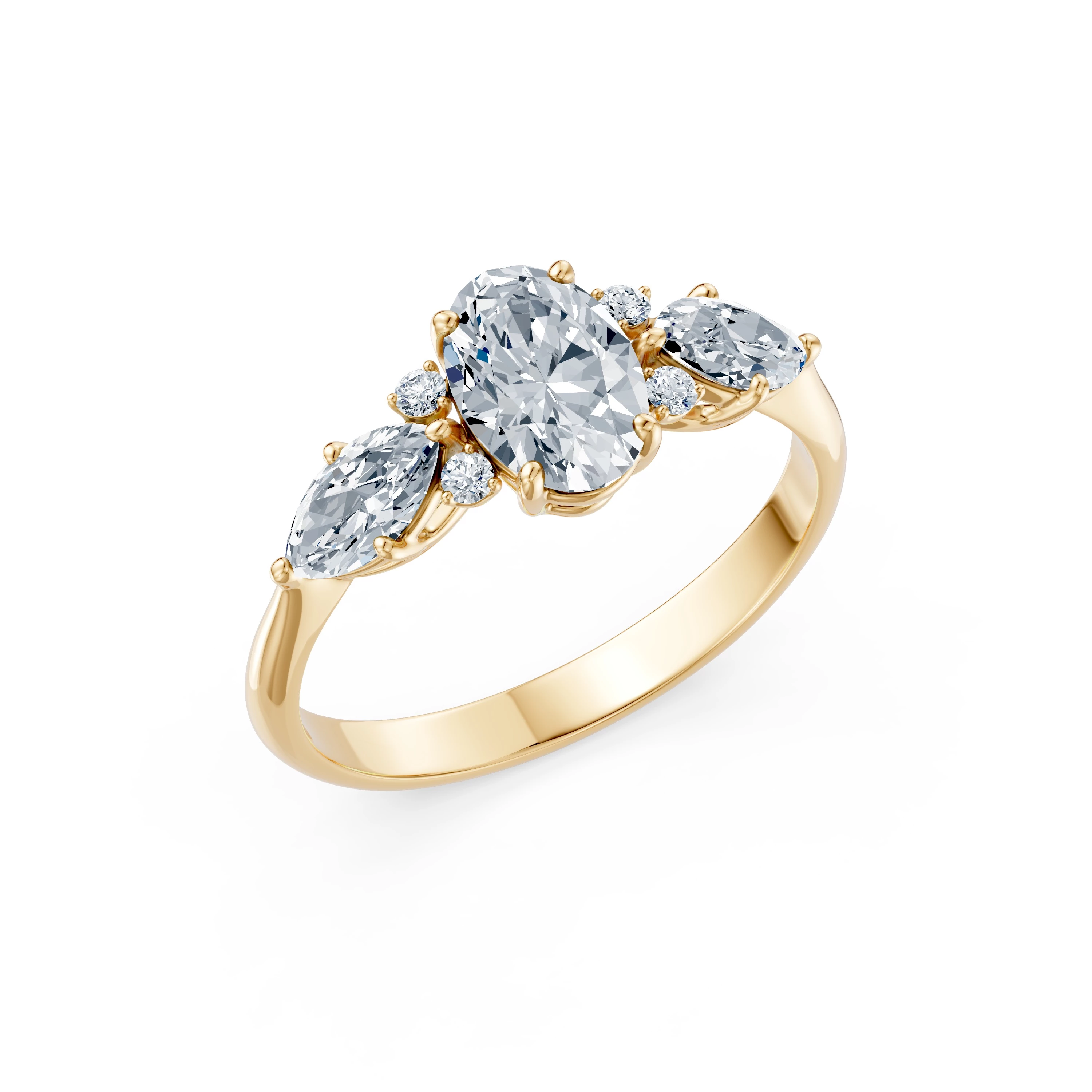 Bague Vœu Radieux Solitaire Éternité ovale 1 ct — vue 4