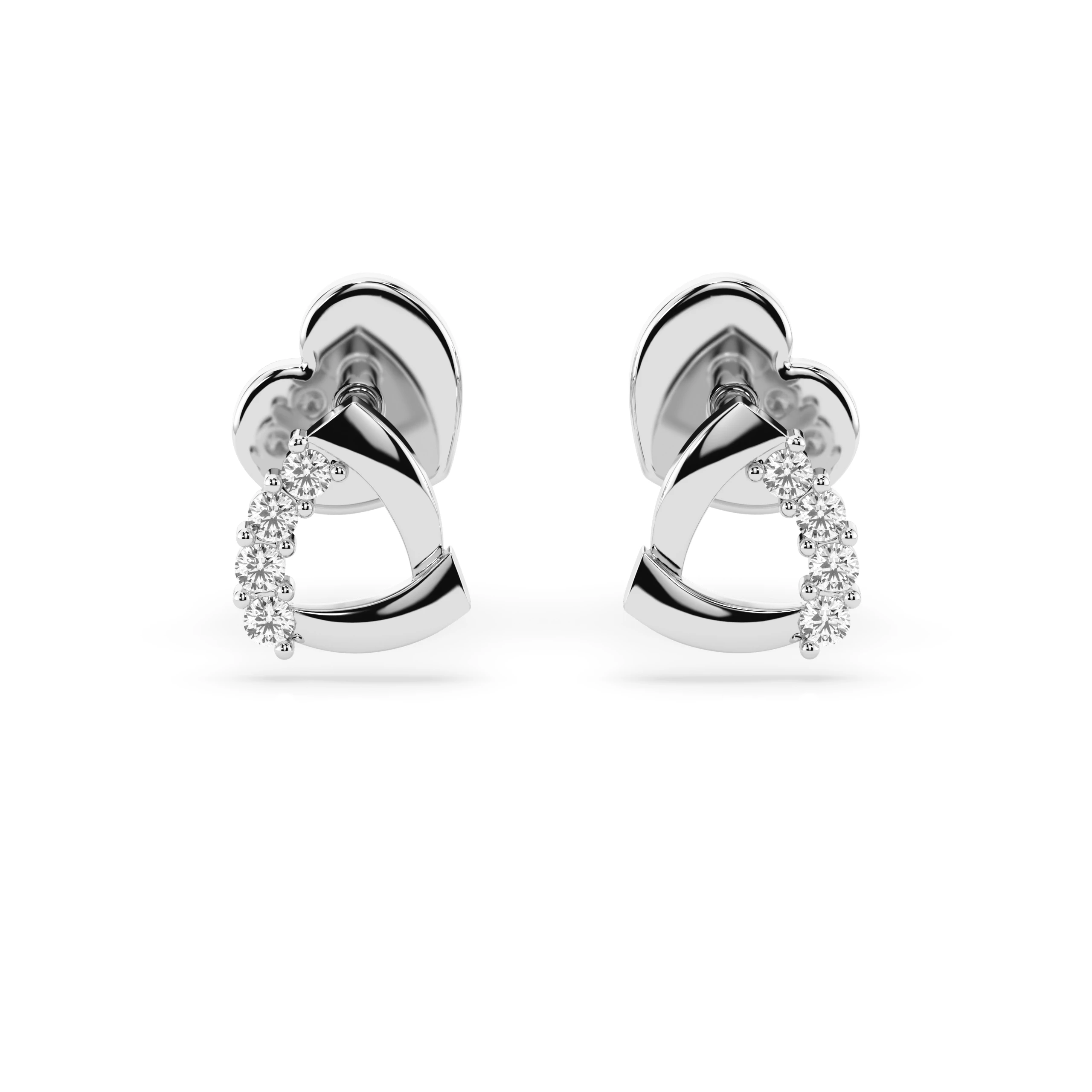 Boucles d'oreilles Prestige Somptueux Minimalisme ronde 0,05 ct — vue 1
