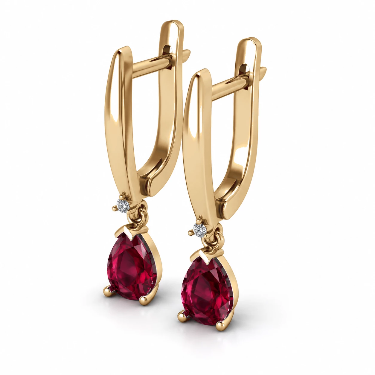 Boucles d'oreilles Flamme Sacrée Pierre Précieuse poire modifiée 1,32 ct — vue 7