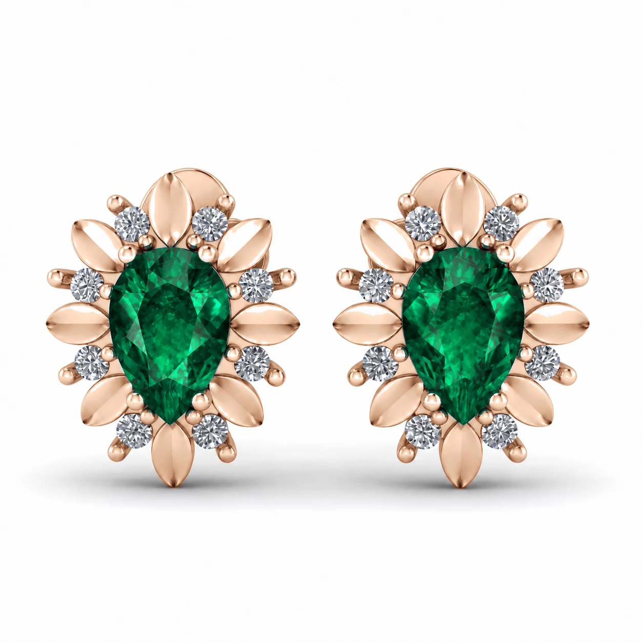 Boucles d'oreilles Blason Doré Pierre Précieuse 0,33 ct — vue 1