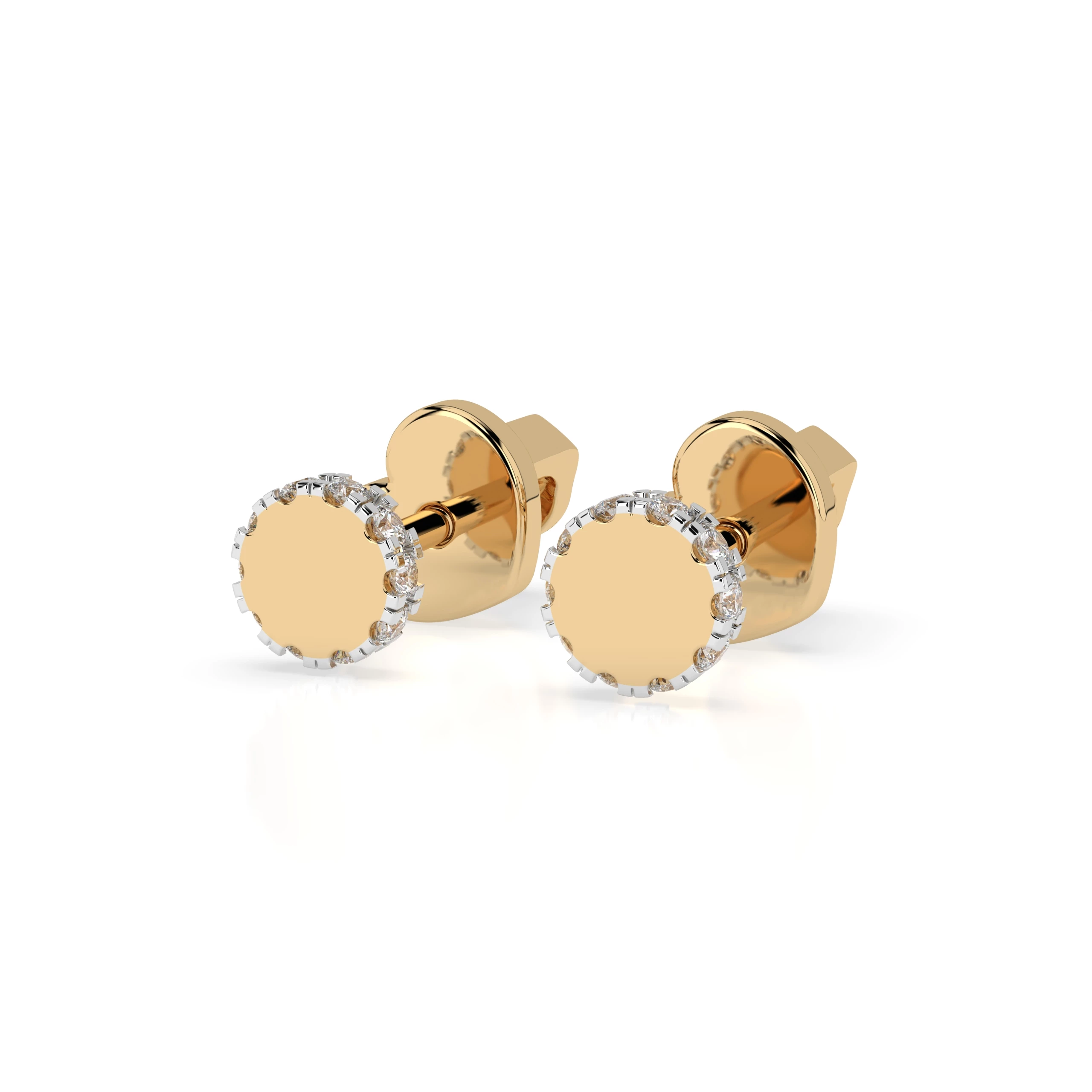 Boucles d'oreilles Éclat Suprême Minimalisme ronde 0,1 ct — vue 6