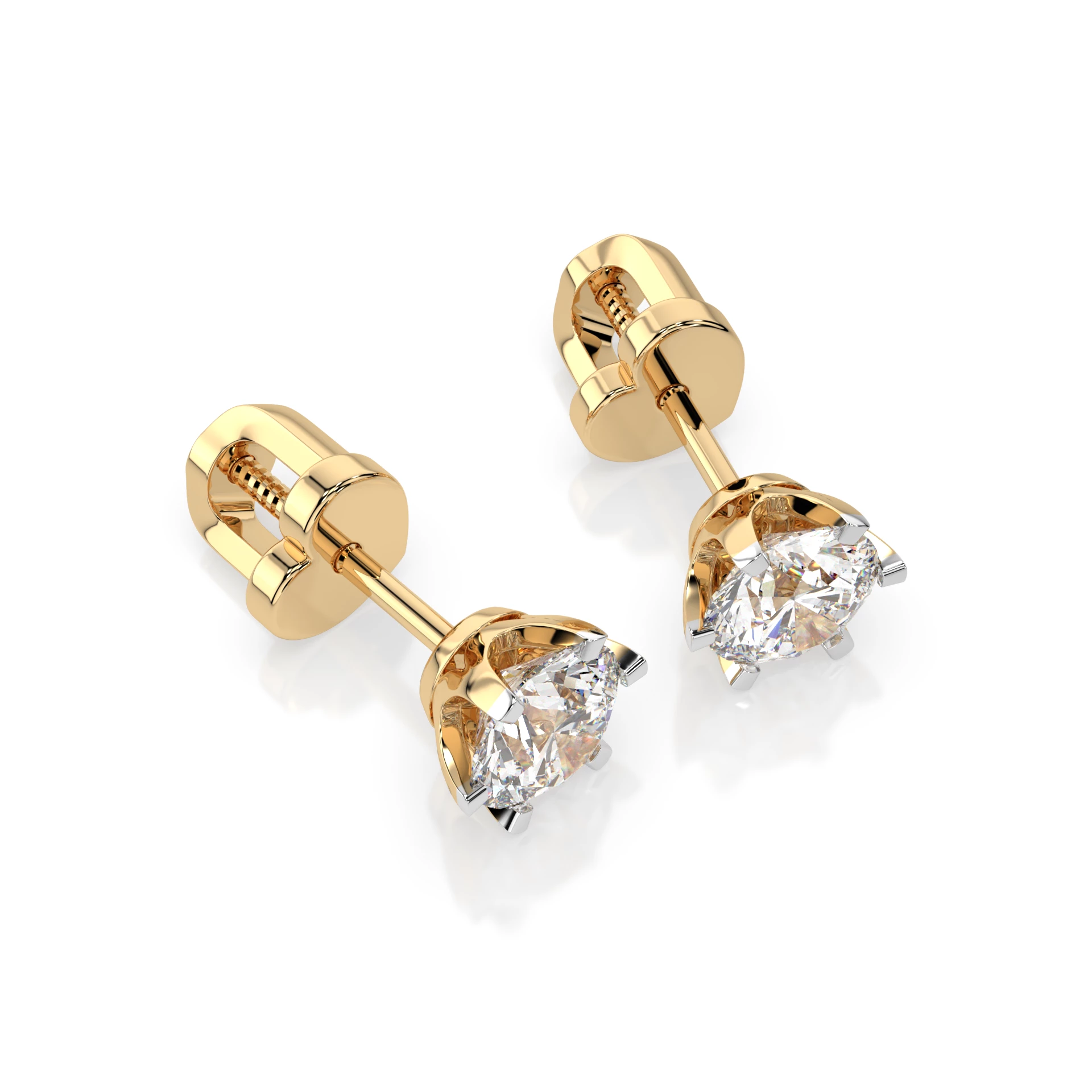 Boucles d'oreilles Apparat Sublime Solitaire avec fermoir papillon ronde 1,4 ct · 5,7 mm — vue 5