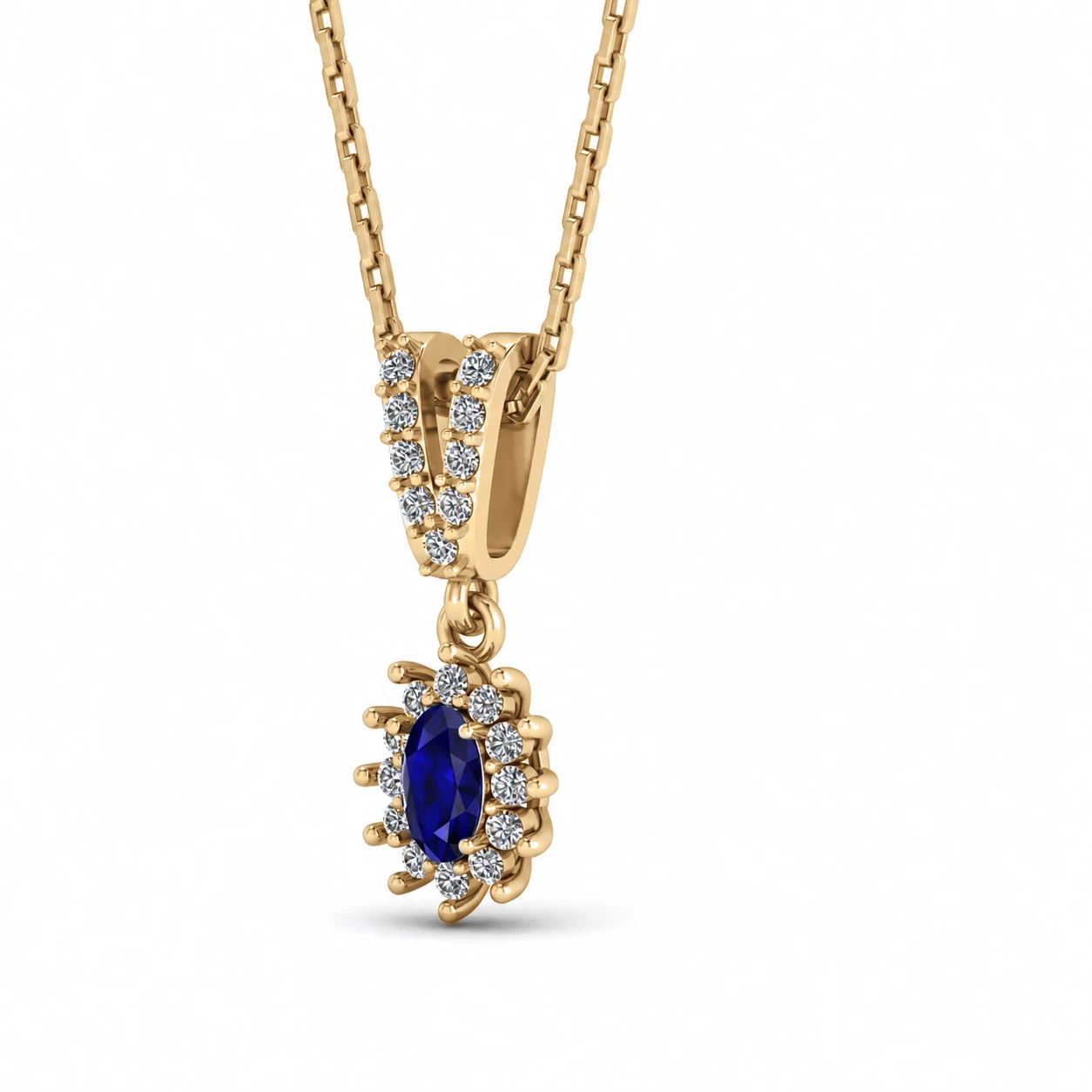 Collier Astre Doré Pierre Précieuse ovale 0,31 ct — vue 8