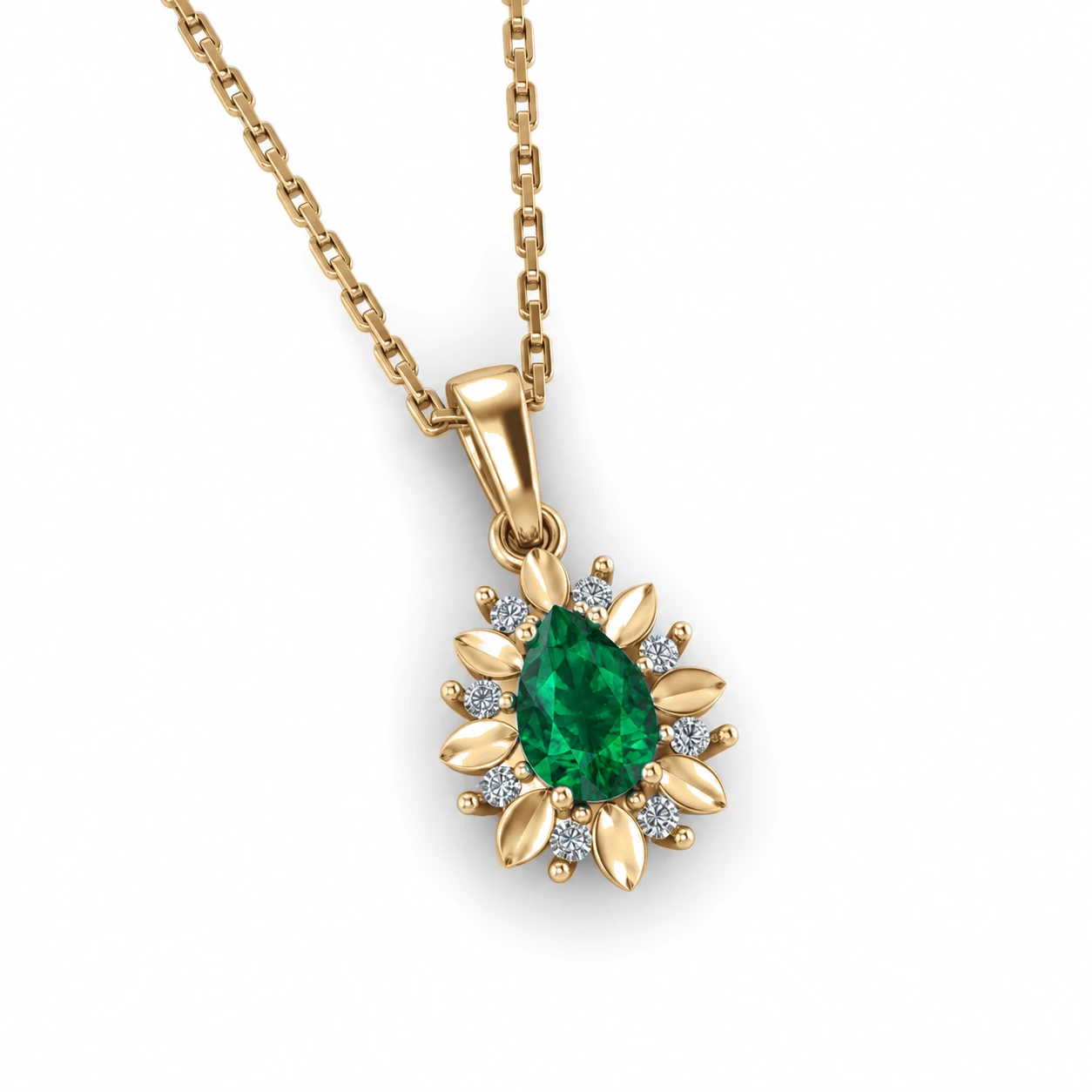 Collier Grandeur Magnifique Pierre Précieuse poire 0,33 ct — vue 9