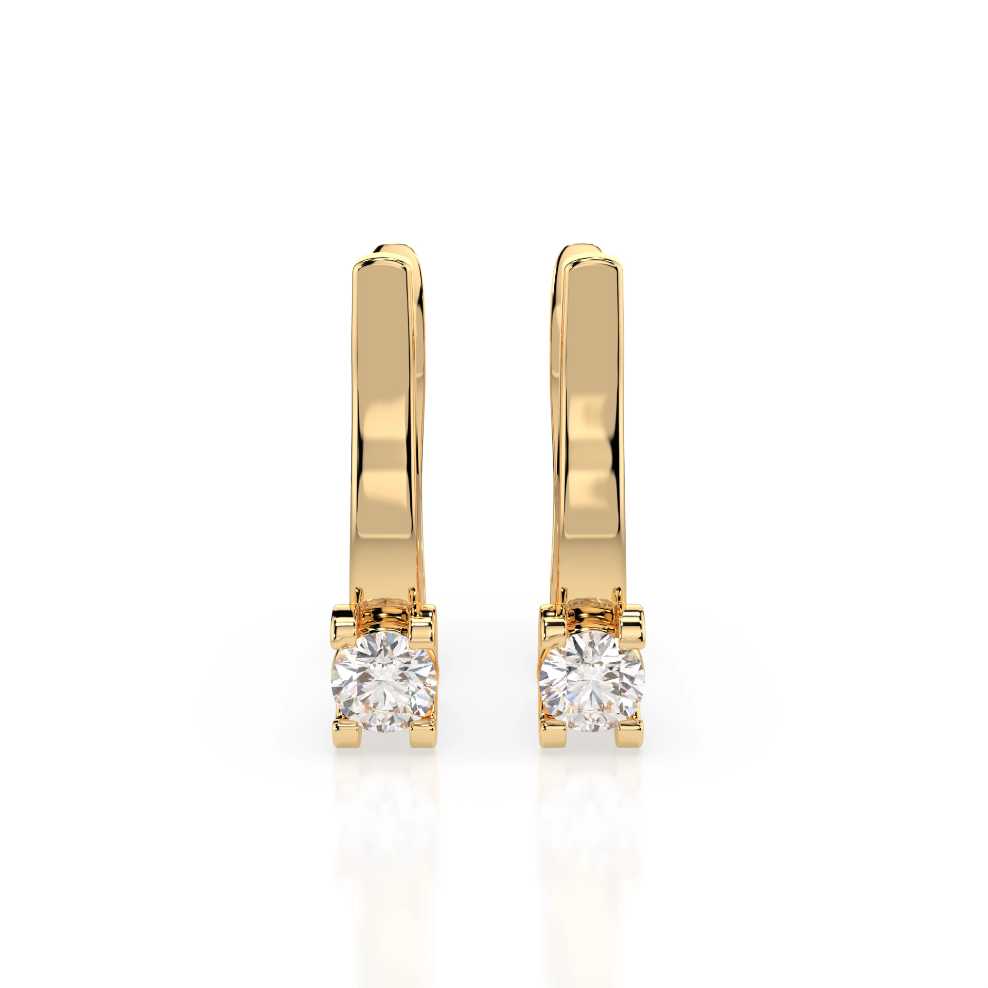 Boucles d'oreilles Nébuleuse Sublime Solitaire avec fermoir anglais ronde 0,2 ct · 3,0 mm — vue 3