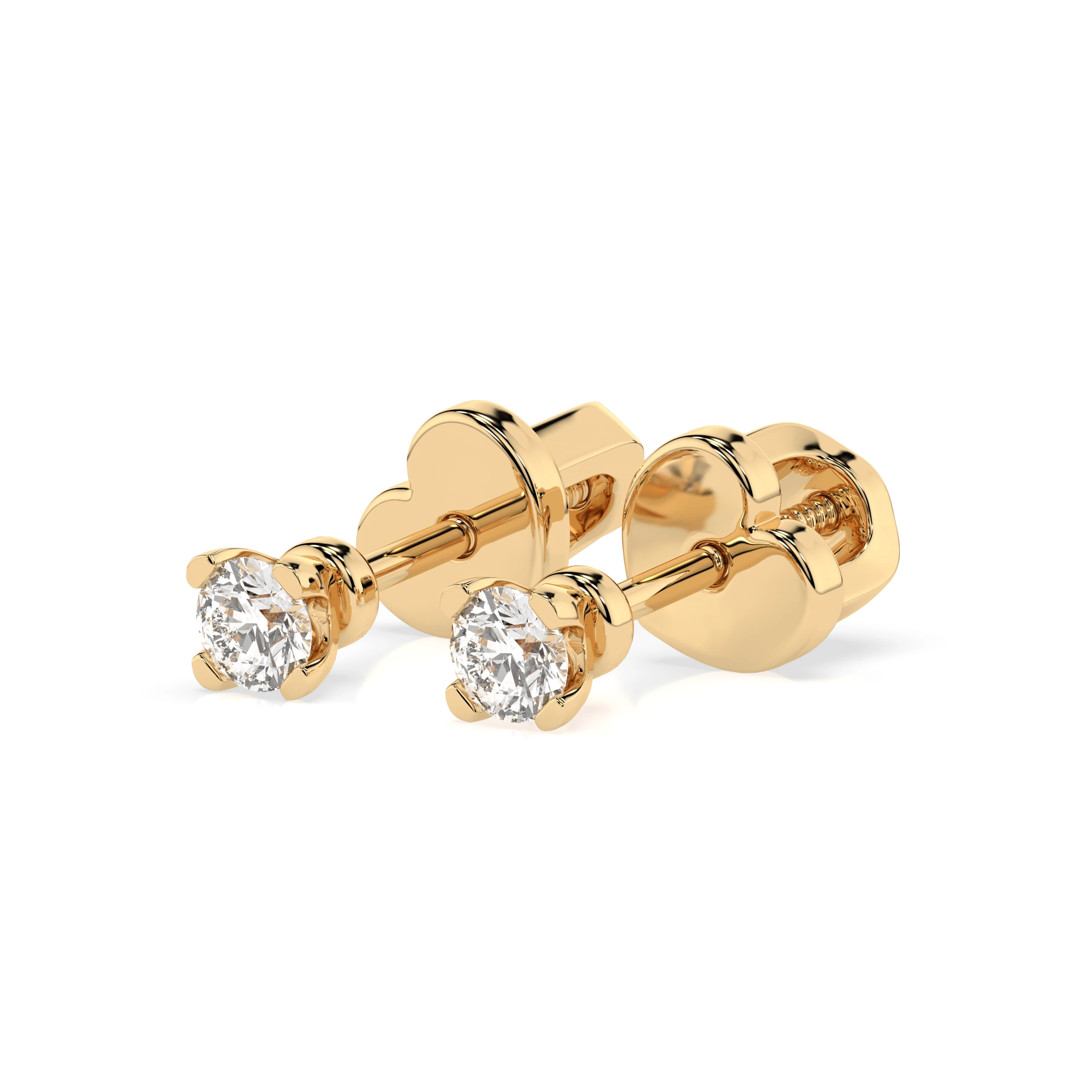 Boucles d'oreilles Galaxie Infinie Solitaire avec fermoir papillon ronde 0,2 ct · 3,0 mm — vue 6