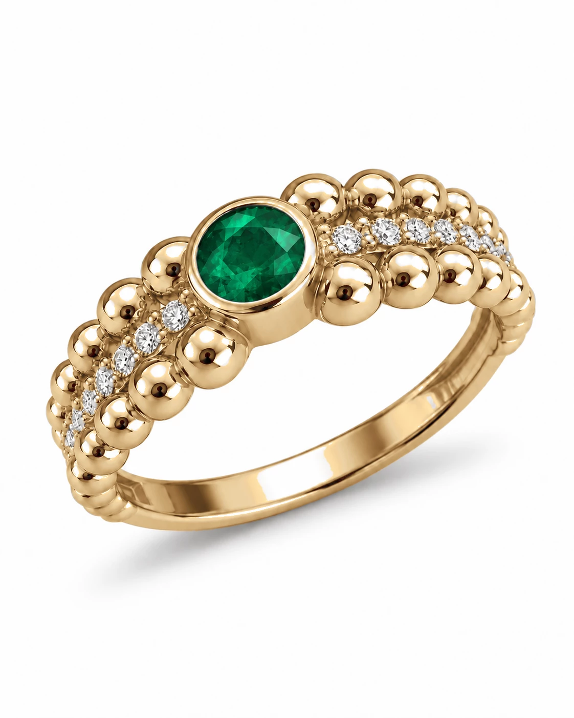 Bague Trône Magnifique Pierre Précieuse ronde 0,2 ct — vue 7