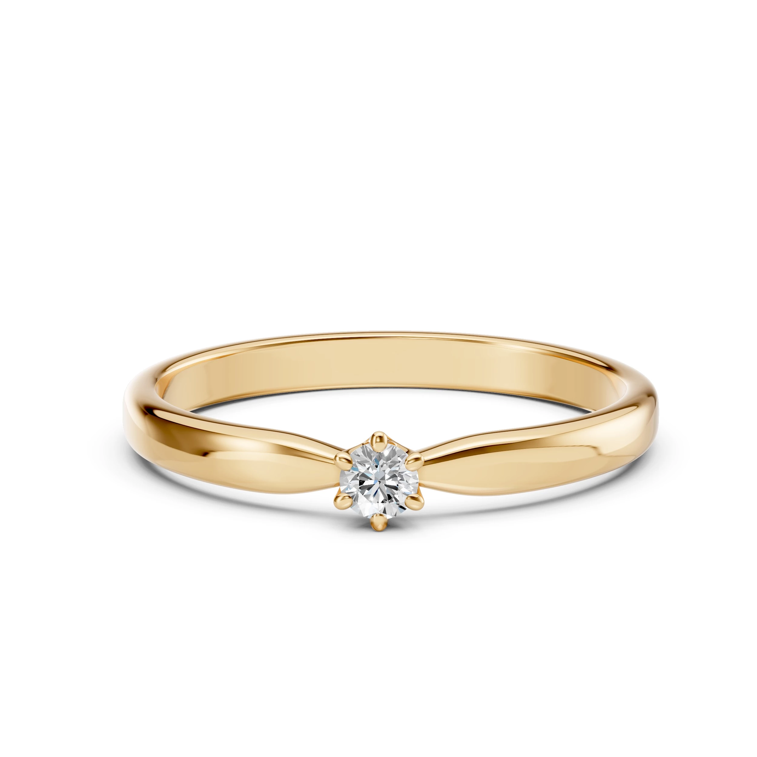 Bague Dynastie Illustre Solitaire ronde 0,1 ct · 3,0 mm — vue 6