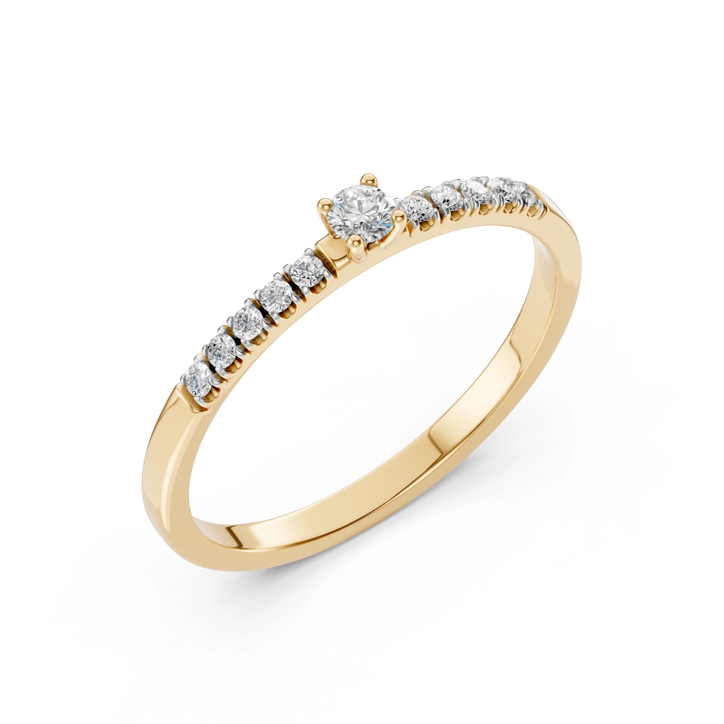 Bague Caresse Sacrée Solitaire Éternité ronde 0,07 ct · 2,6 mm — vue 4