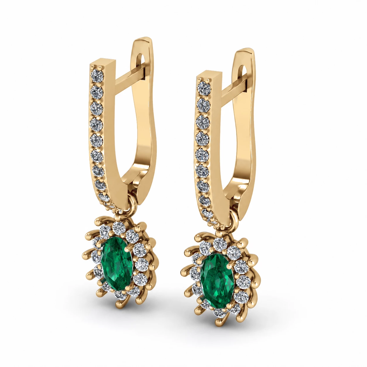 Boucles d'oreilles Diadème Somptueux Pierre Précieuse ovale 0,38 ct — vue 8