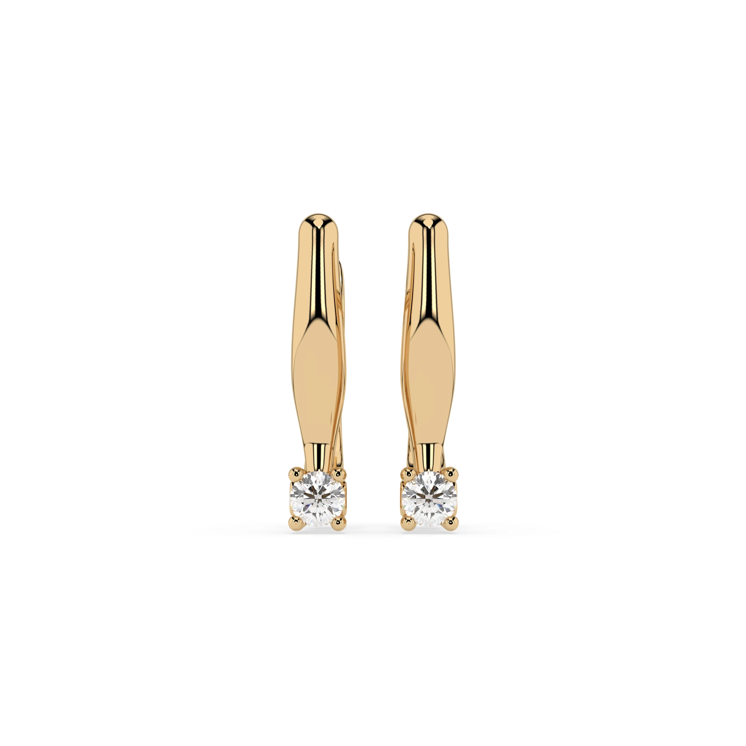 Boucles d'oreilles Zénith Radieux Solitaire avec fermoir anglais ronde 0,12 ct · 2,5 mm — vue 4