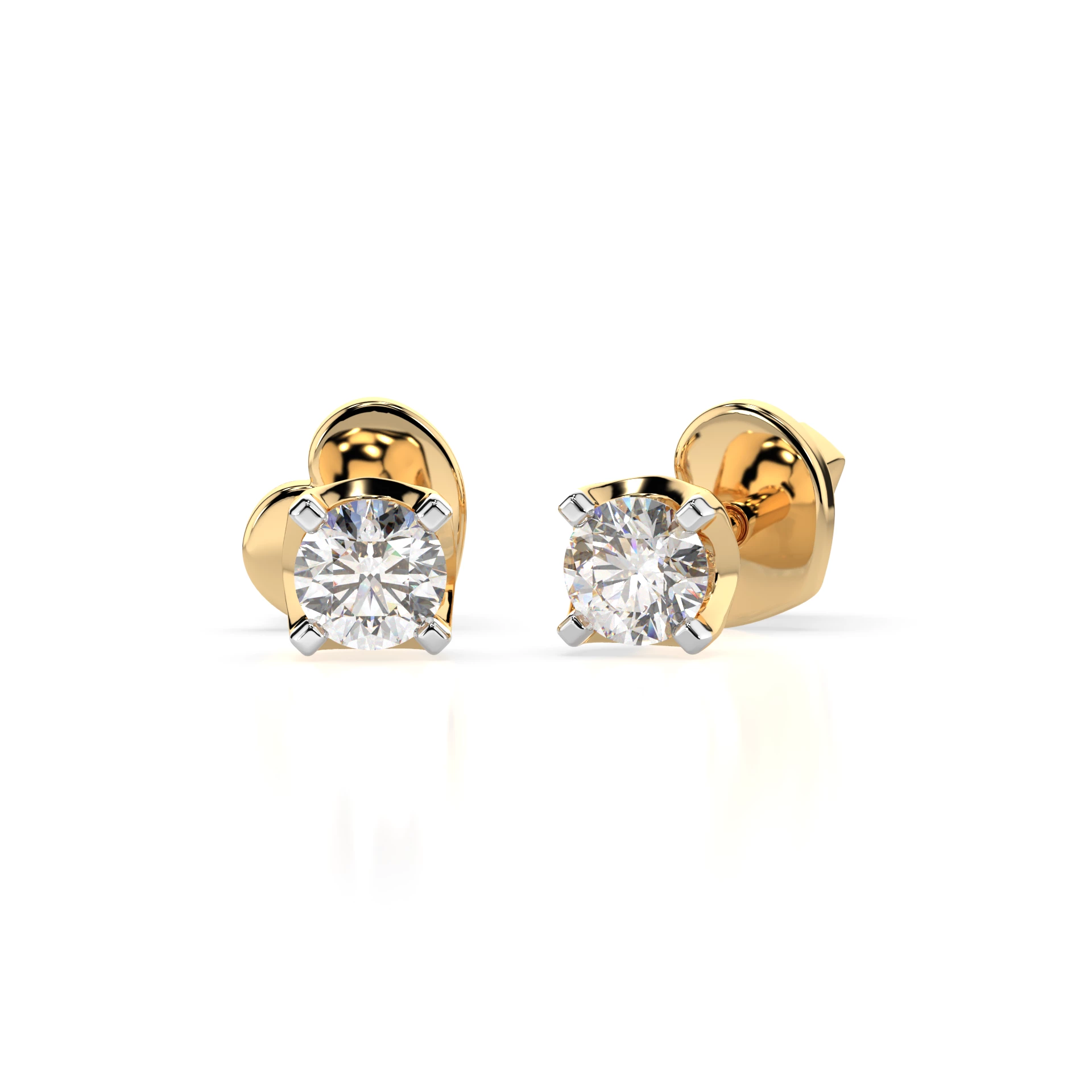 Boucles d'oreilles Voie Lactée Mystérieuse Solitaire avec fermoir papillon ronde 0,2 ct · 3,0 mm — vue 4