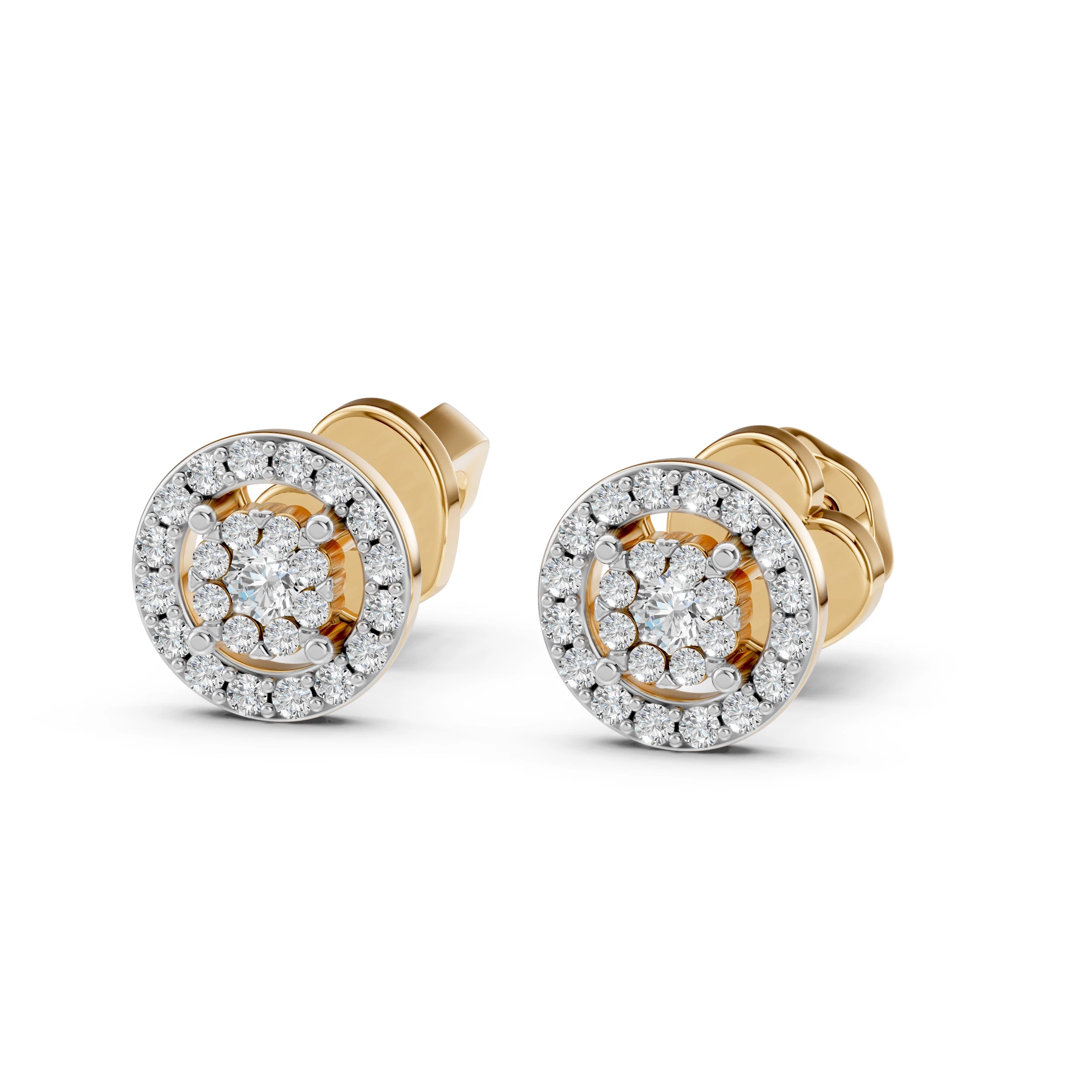 Boucles d'oreilles Astre Étoilé Illusion ronde 0,06 ct — vue 5