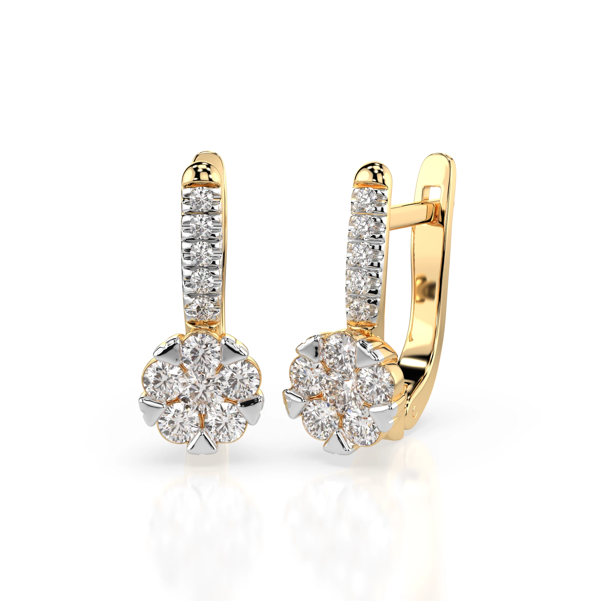 Boucles d'oreilles Rayon Divin Illusion ronde 0,12 ct — vue 6