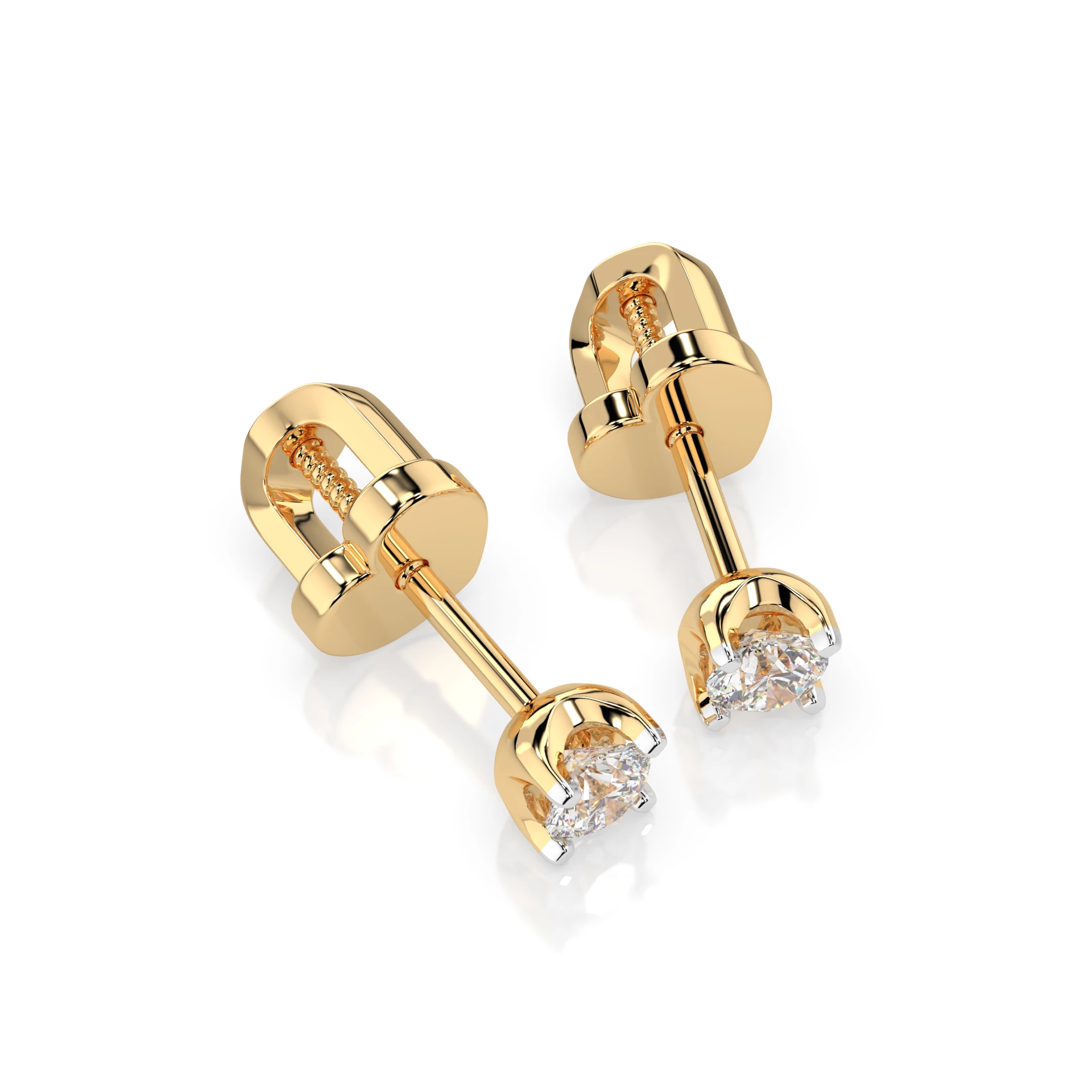 Boucles d'oreilles Voie Lactée Mystérieuse Solitaire avec fermoir papillon ronde 0,2 ct · 3,0 mm — vue 6