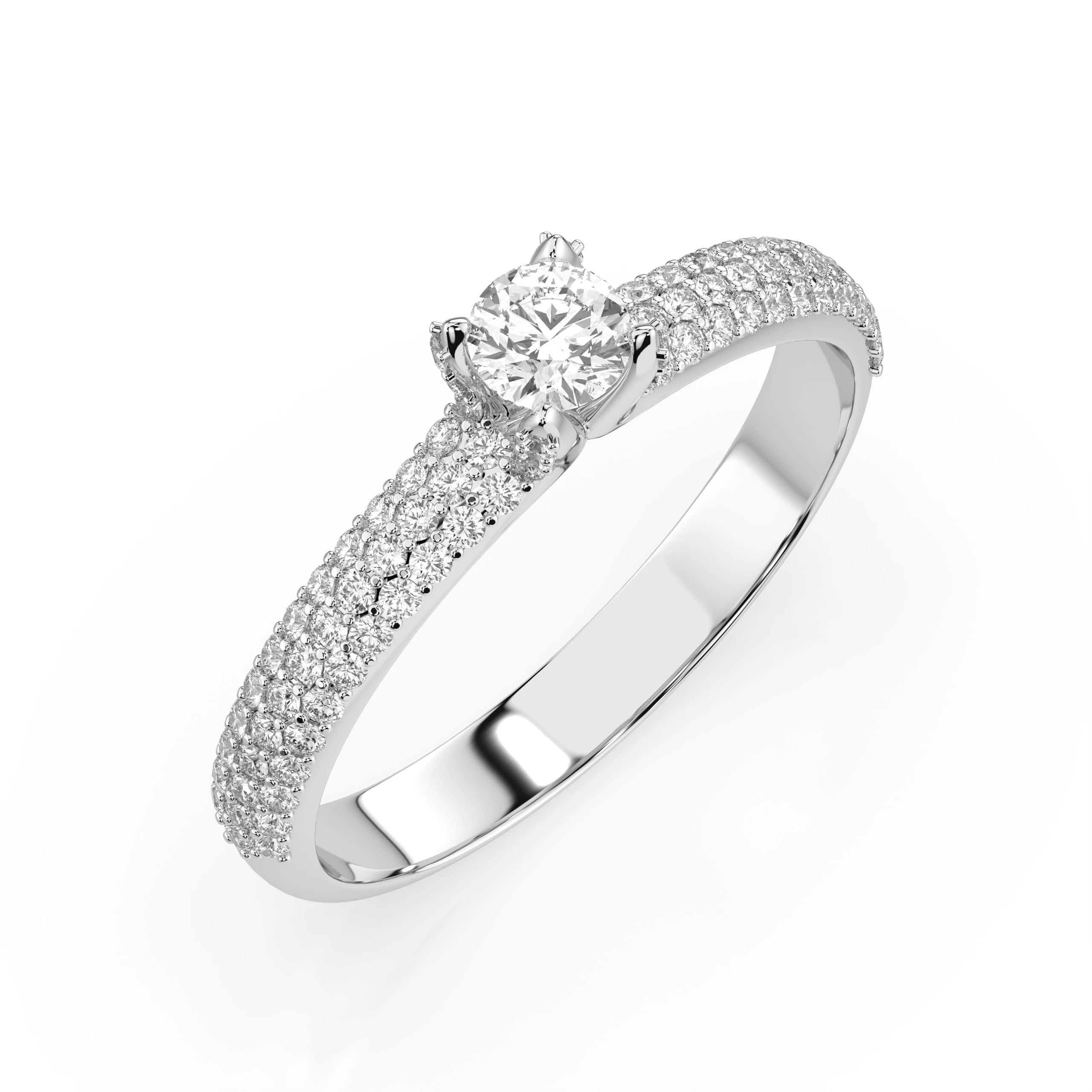 Bague Amour de Diamant Solitaire Éternité ronde 0,17 ct — vue 1
