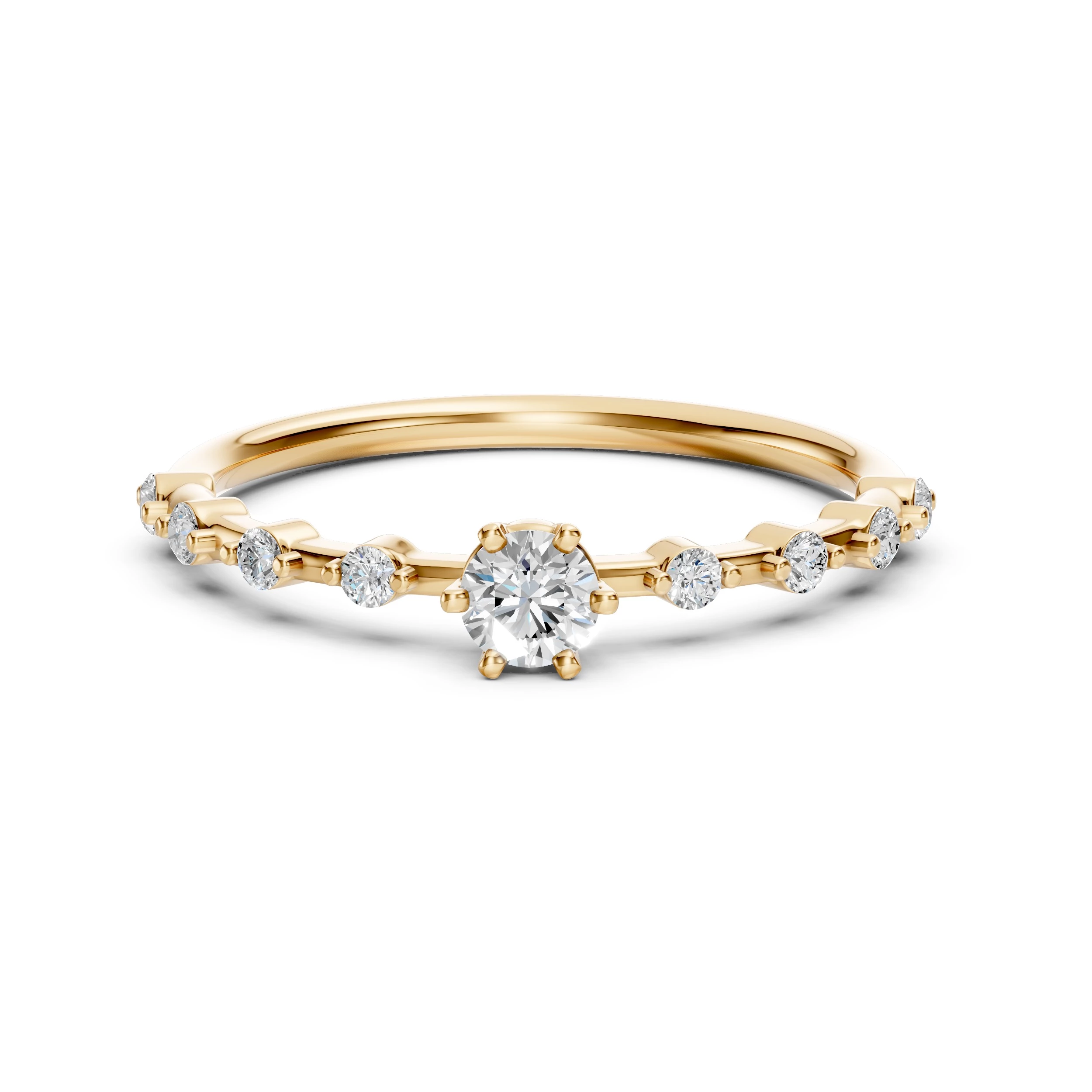 Bague Tendresse Précieuse Solitaire Éternité ronde 0,2 ct · 3,7 mm — vue 6