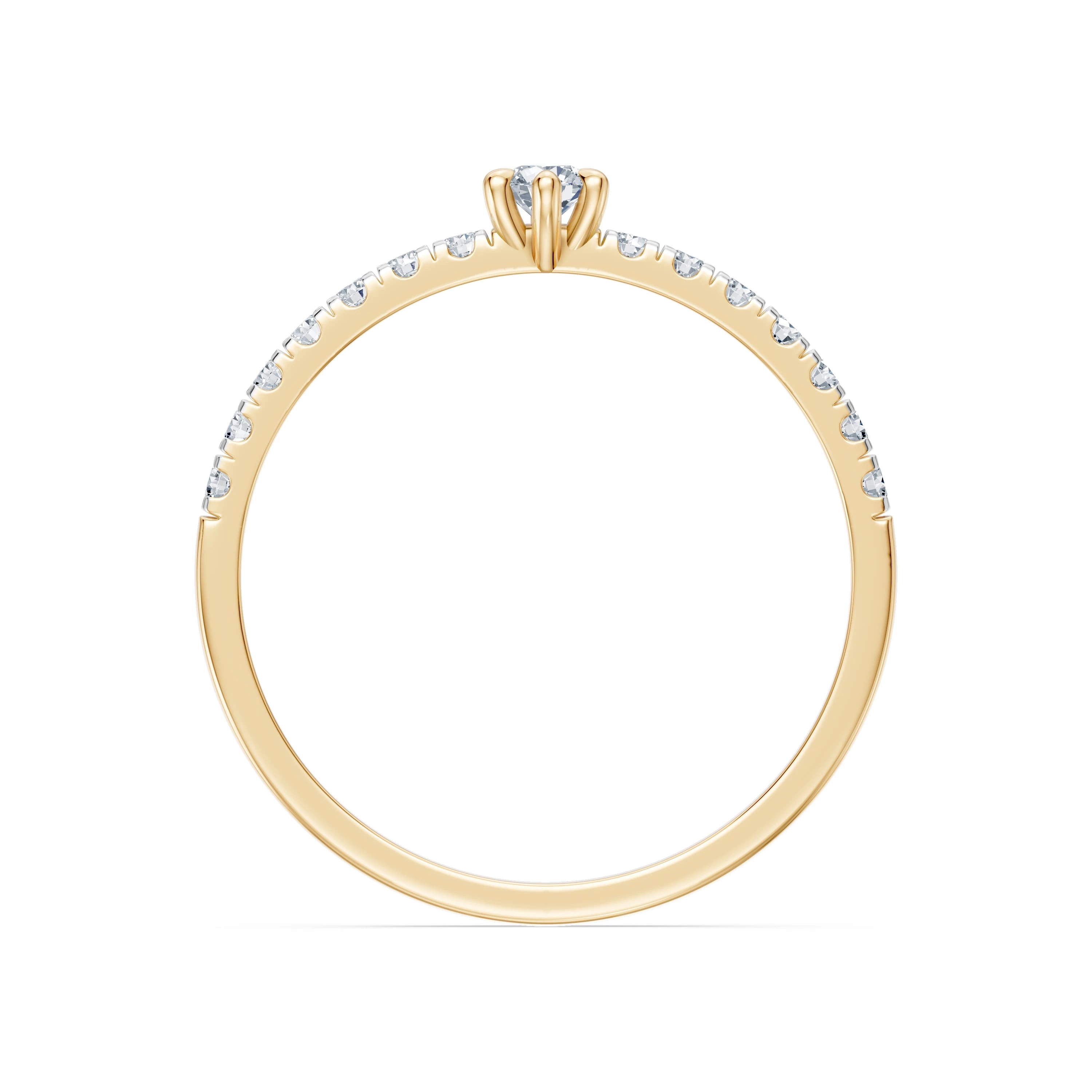 Bague Amour Doré Solitaire Éternité 0,09 ct · 2,8 mm — vue 5
