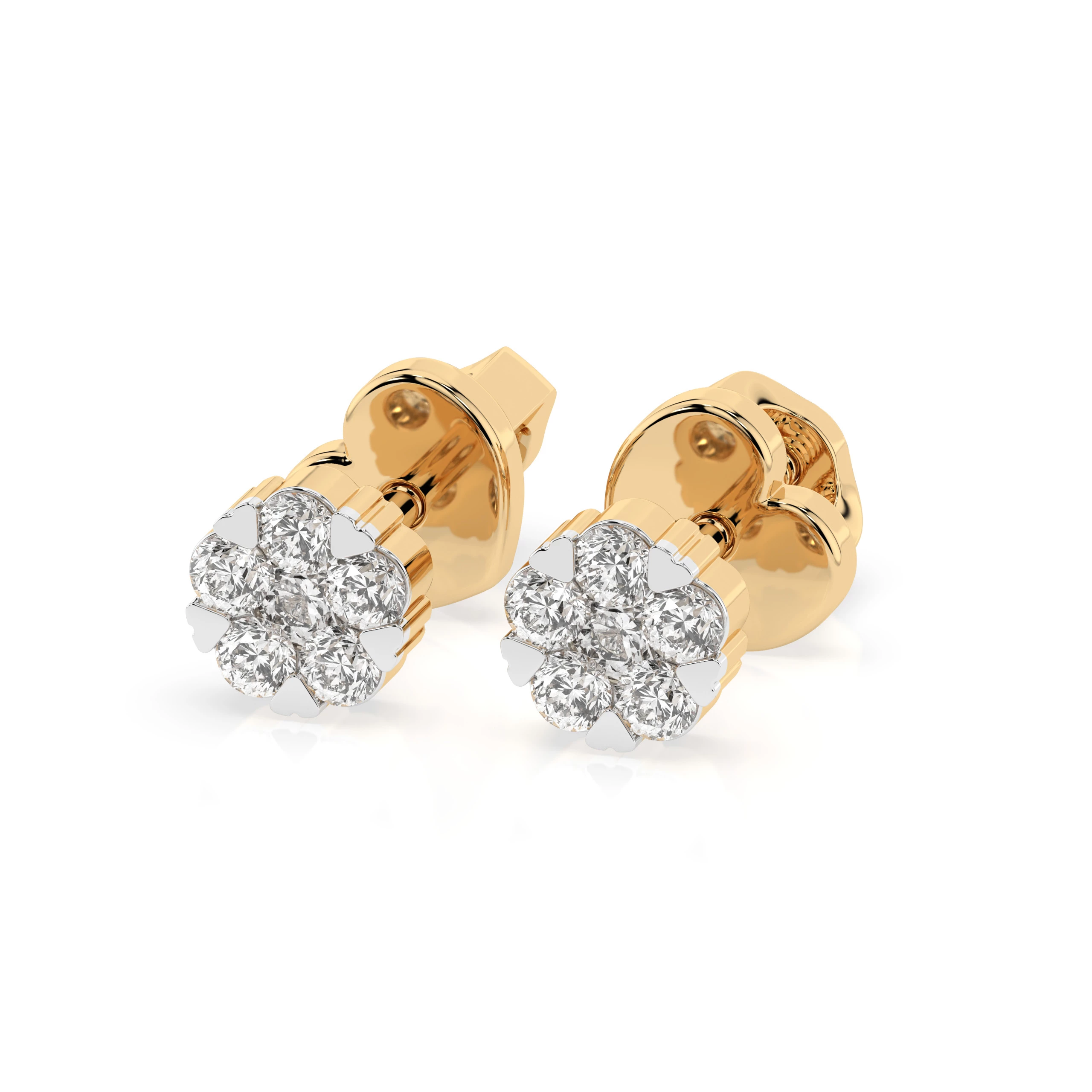 Boucles d'oreilles Zénith Doré Illusion ronde 0,06 ct — vue 6