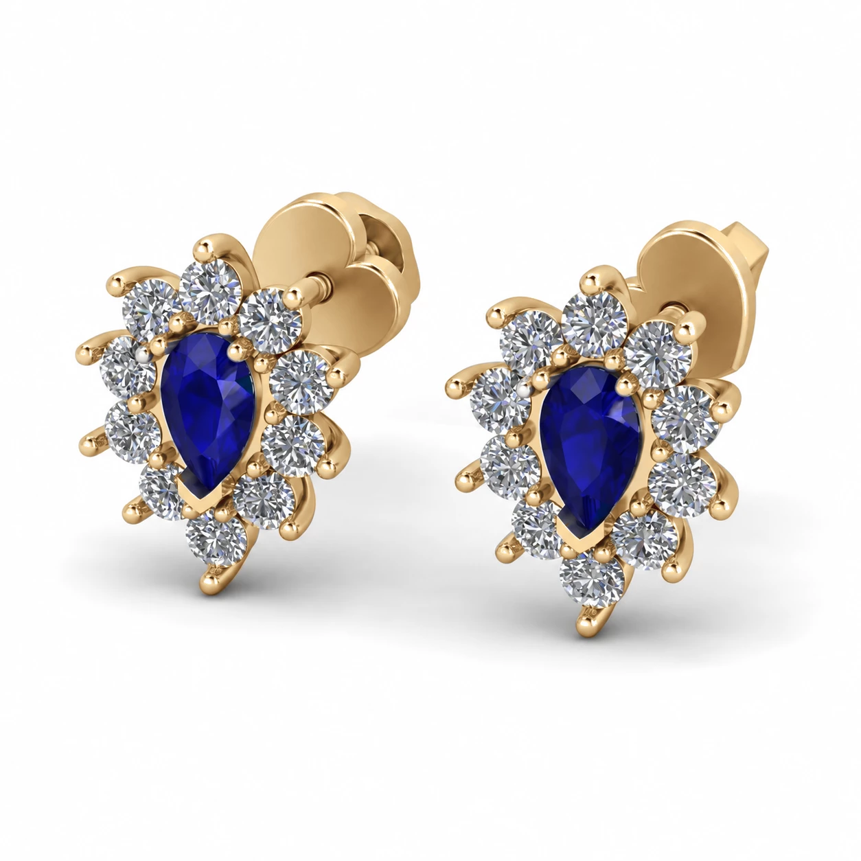Boucles d'oreilles Mirage Doré Pierre Précieuse poire 0,23 ct — vue 9