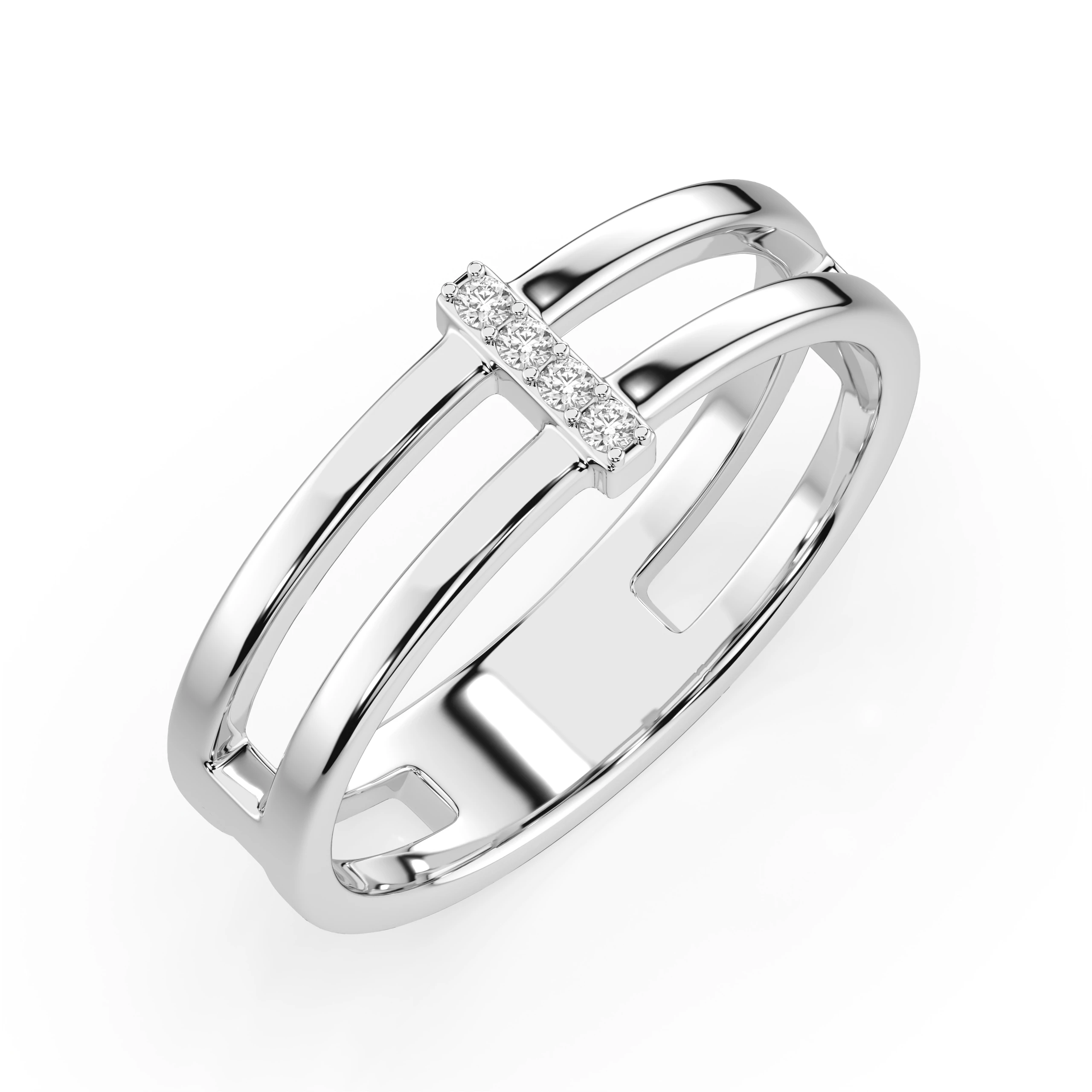 Bague Rose Interdite Minimalisme ronde 0,04 ct — vue 1