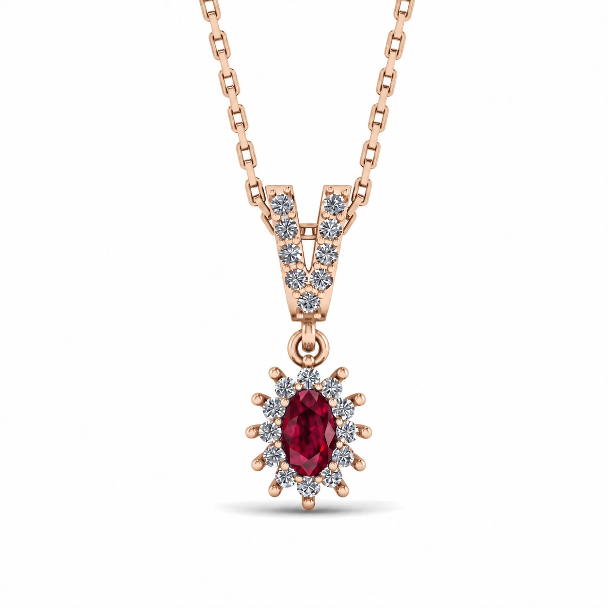 Collier Caresse Éternelle Pierre Précieuse ovale 0,26 ct — vue 1