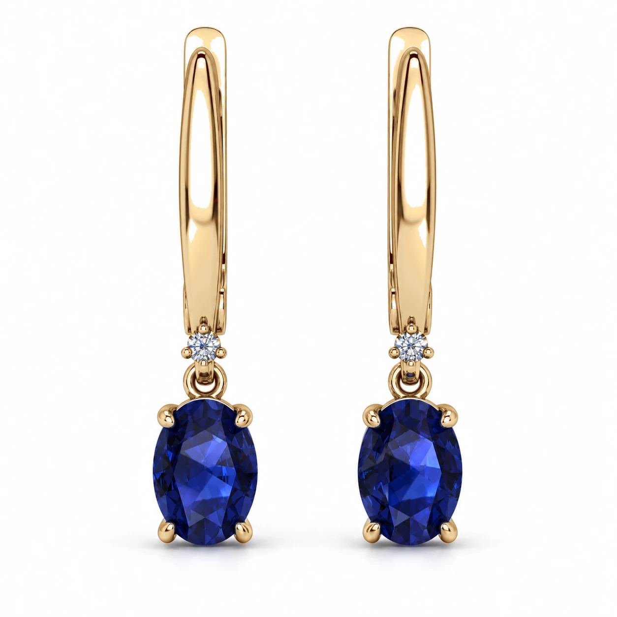 Boucles d'oreilles Constellation Cristalline Pierre Précieuse ovale 2,04 ct — vue 8