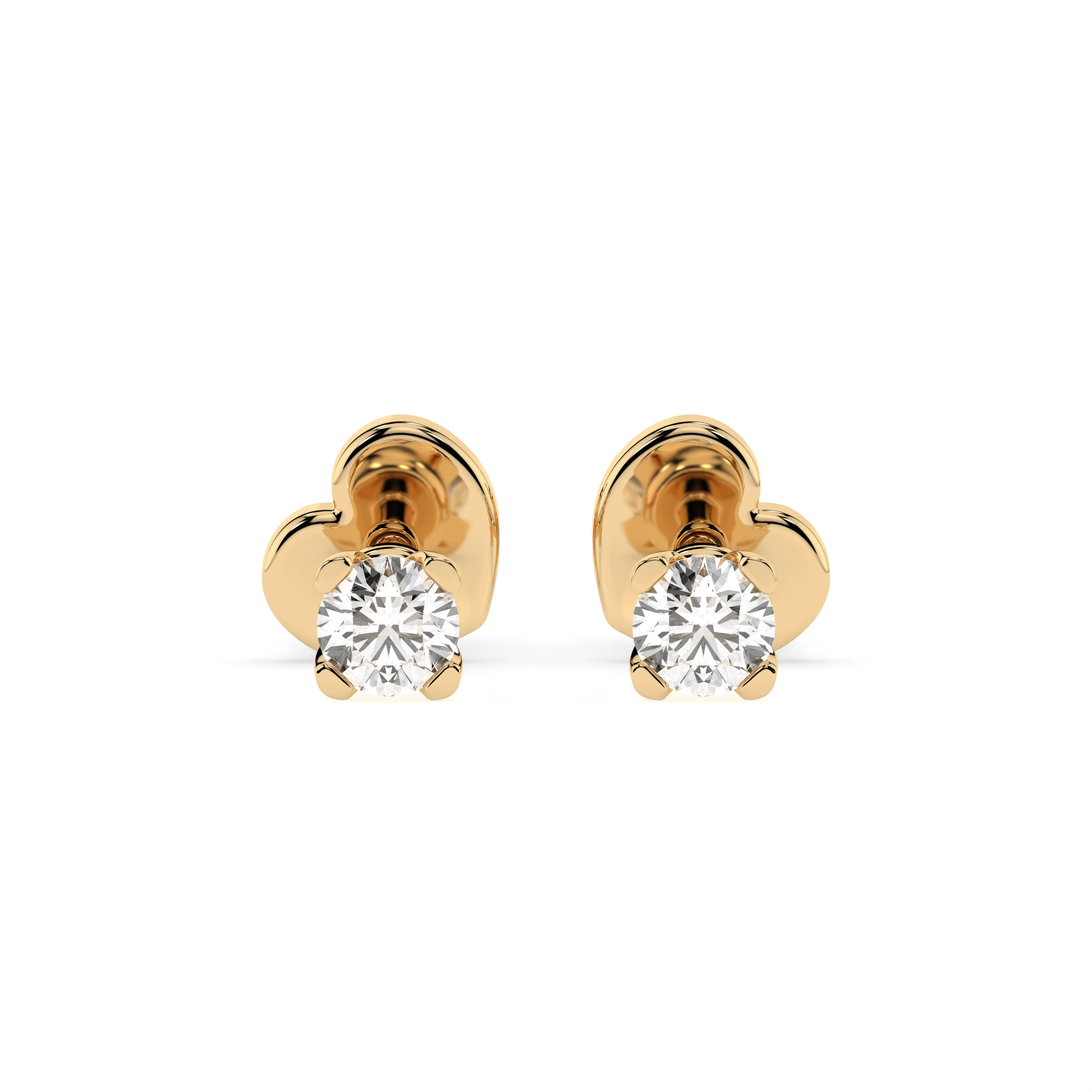 Boucles d'oreilles Galaxie Infinie Solitaire avec fermoir papillon ronde 0,2 ct · 3,0 mm — vue 4