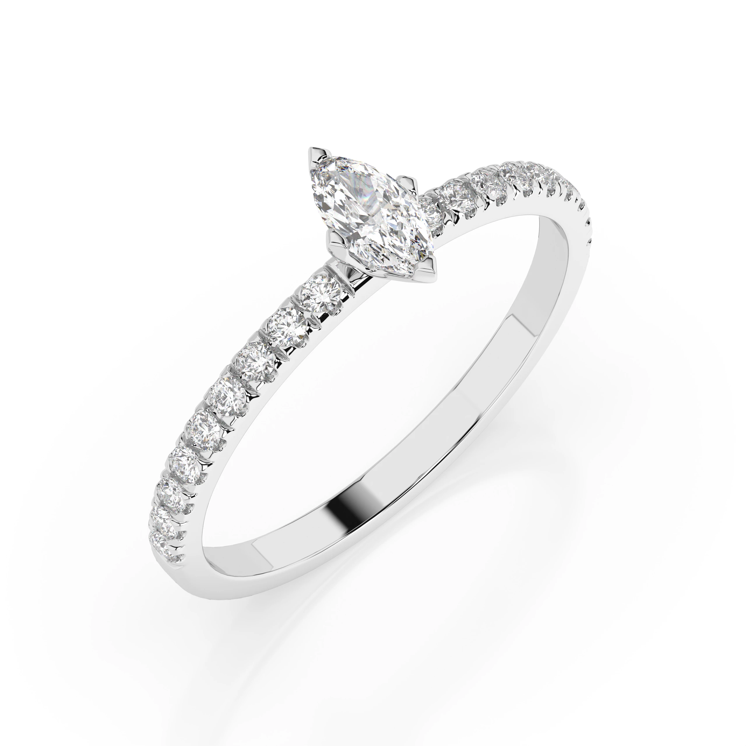 Bague Harmonie Intemporelle Solitaire Éternité marquise 0,1 ct — vue 1