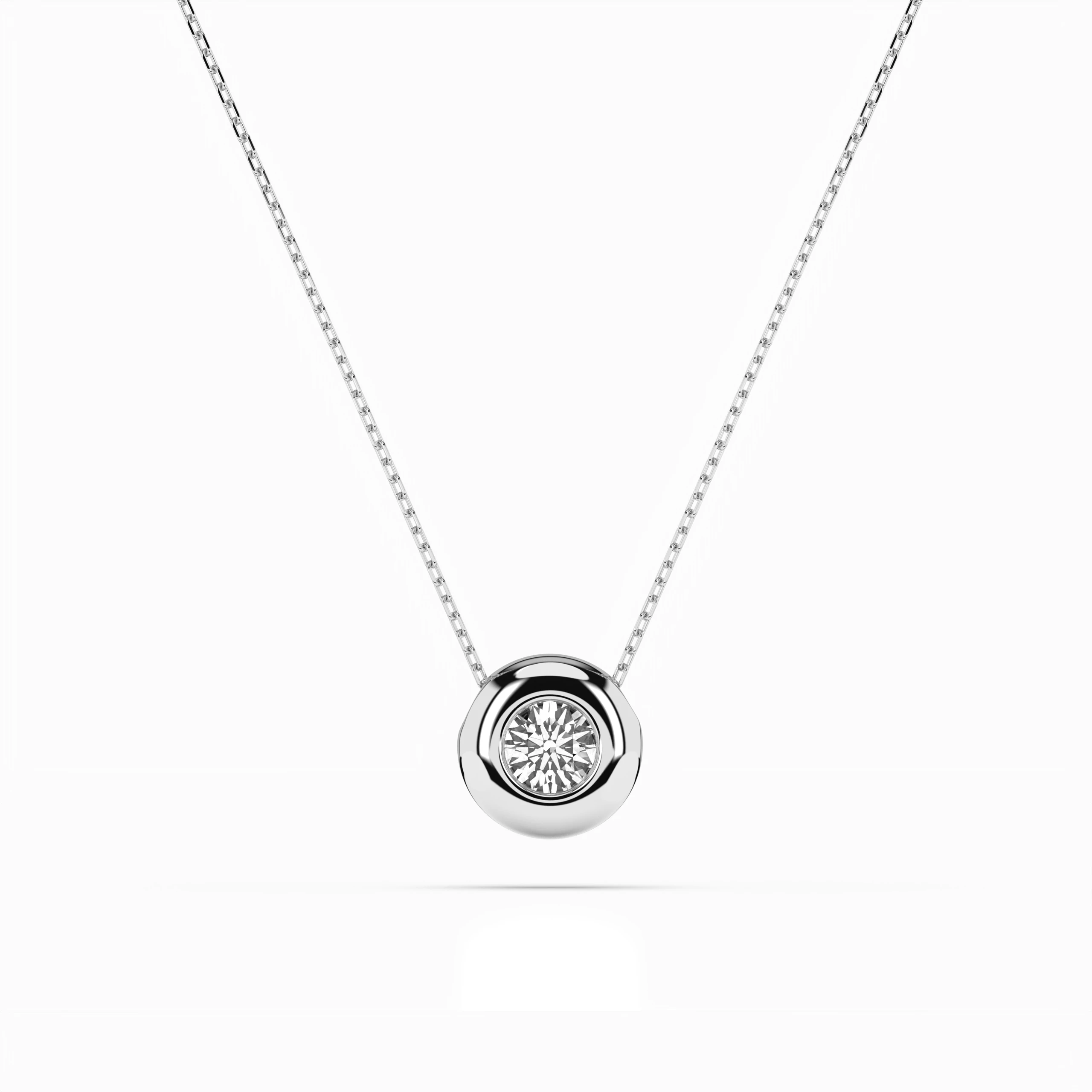 Collier Astre Argenté Solitaire ronde 0,25 ct · 4,0 mm — vue 1