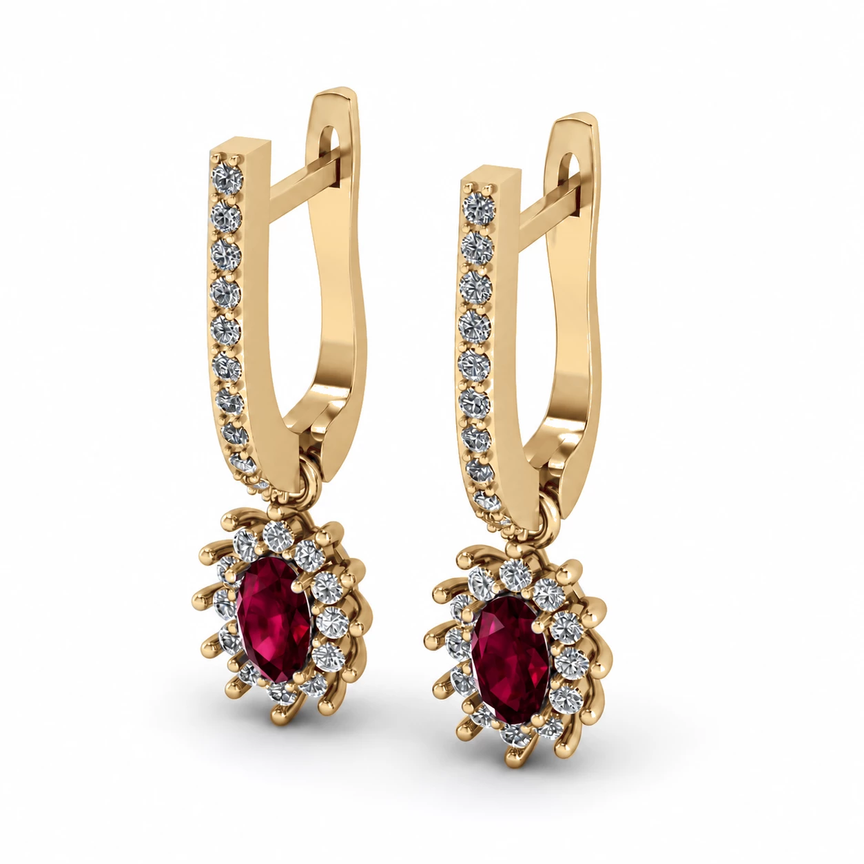 Boucles d'oreilles Cœur Éblouissant Pierre Précieuse ovale 0,52 ct — vue 8