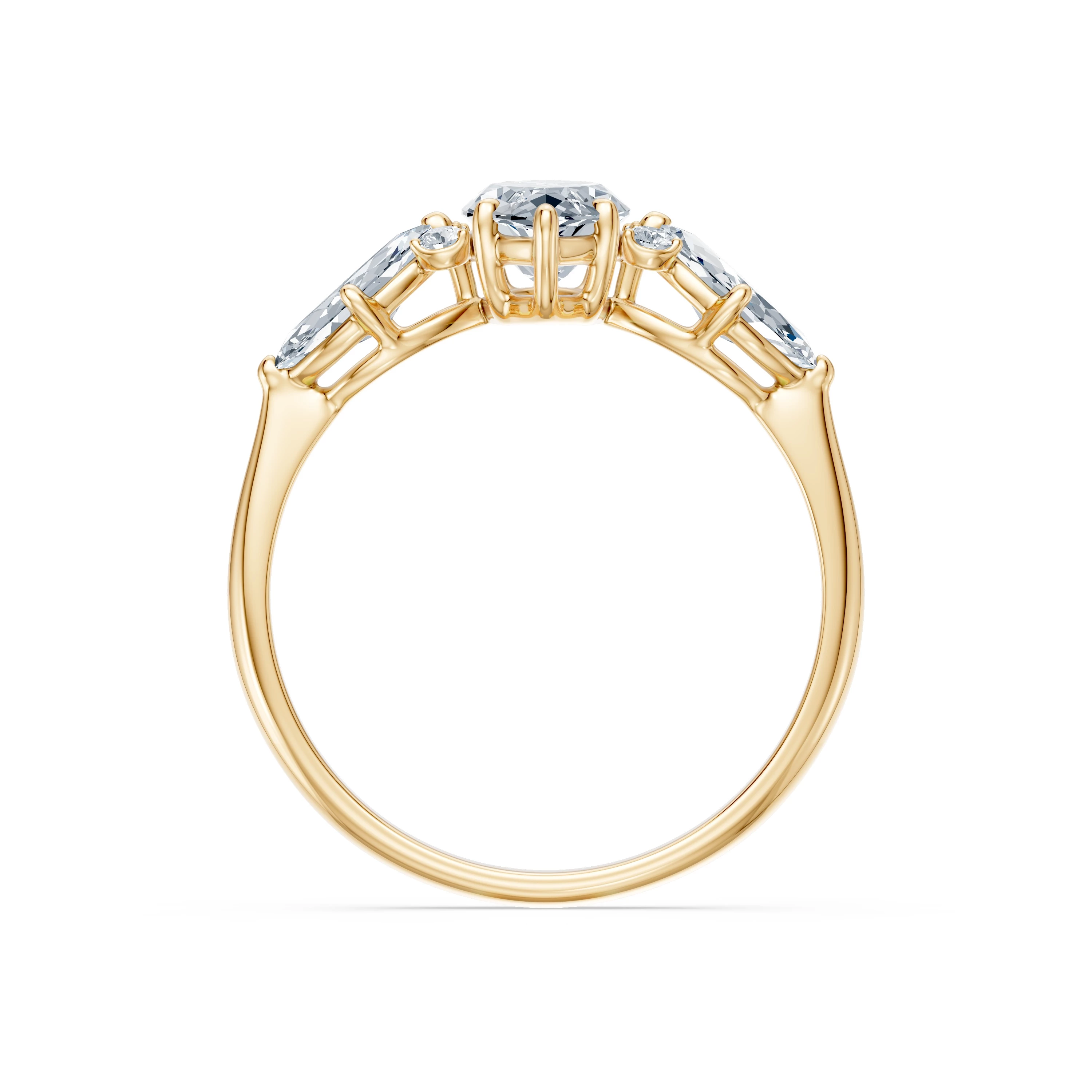 Bague Harmonie Dorée Solitaire Éternité marquise 1 ct — vue 5