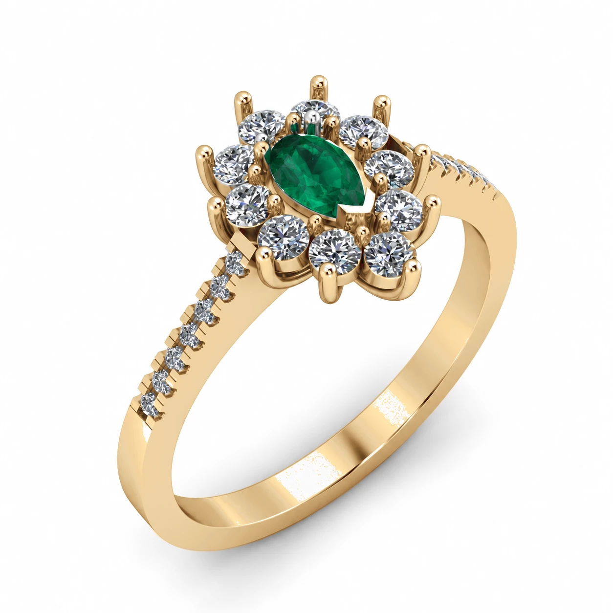 Bague Trône Radieux Pierre Précieuse poire 0,19 ct — vue 7