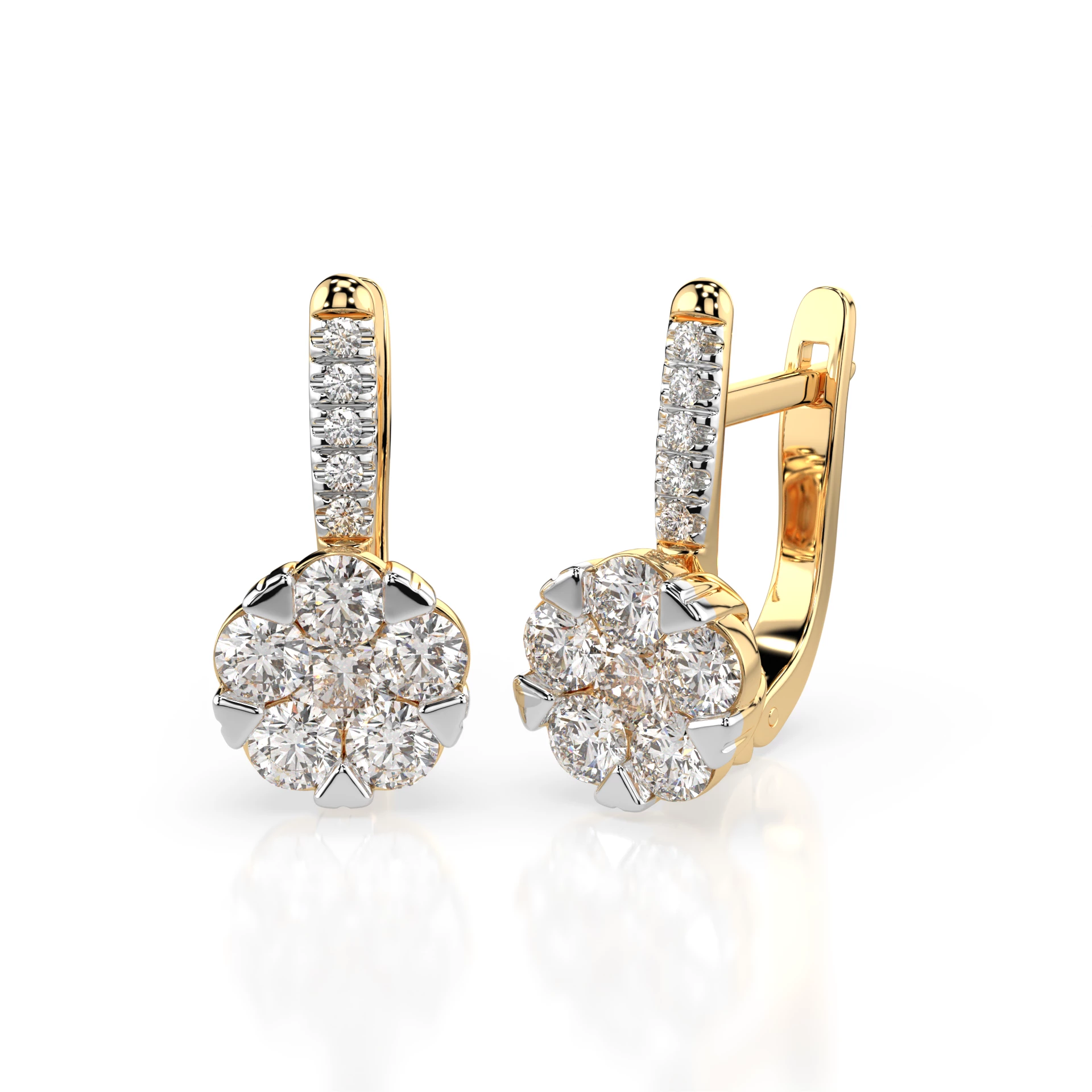 Boucles d'oreilles Cosmos Impérial Illusion ronde 0,3 ct — vue 6