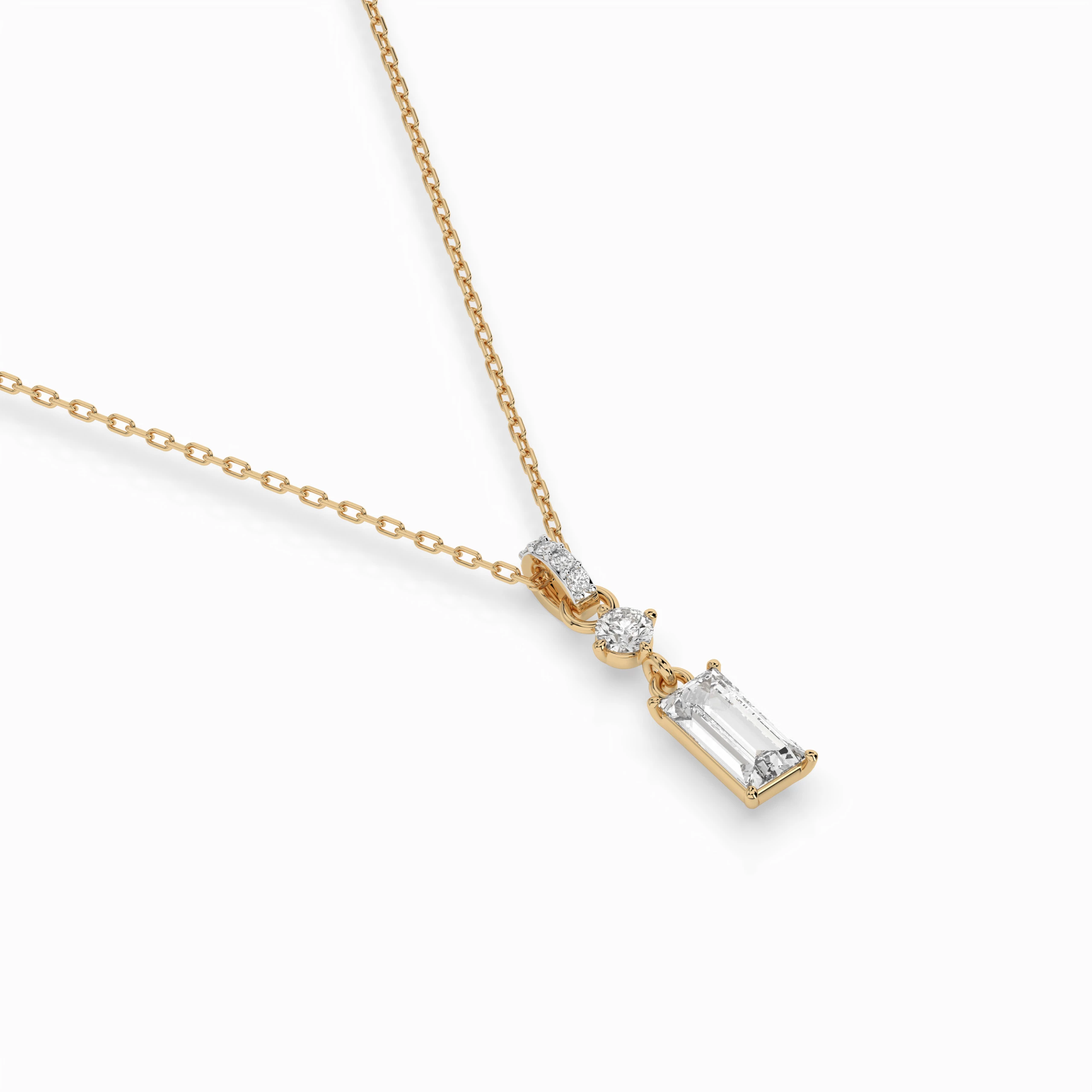 Collier Cosmos Sublime Solitaire baguette 0,3 ct — vue 6