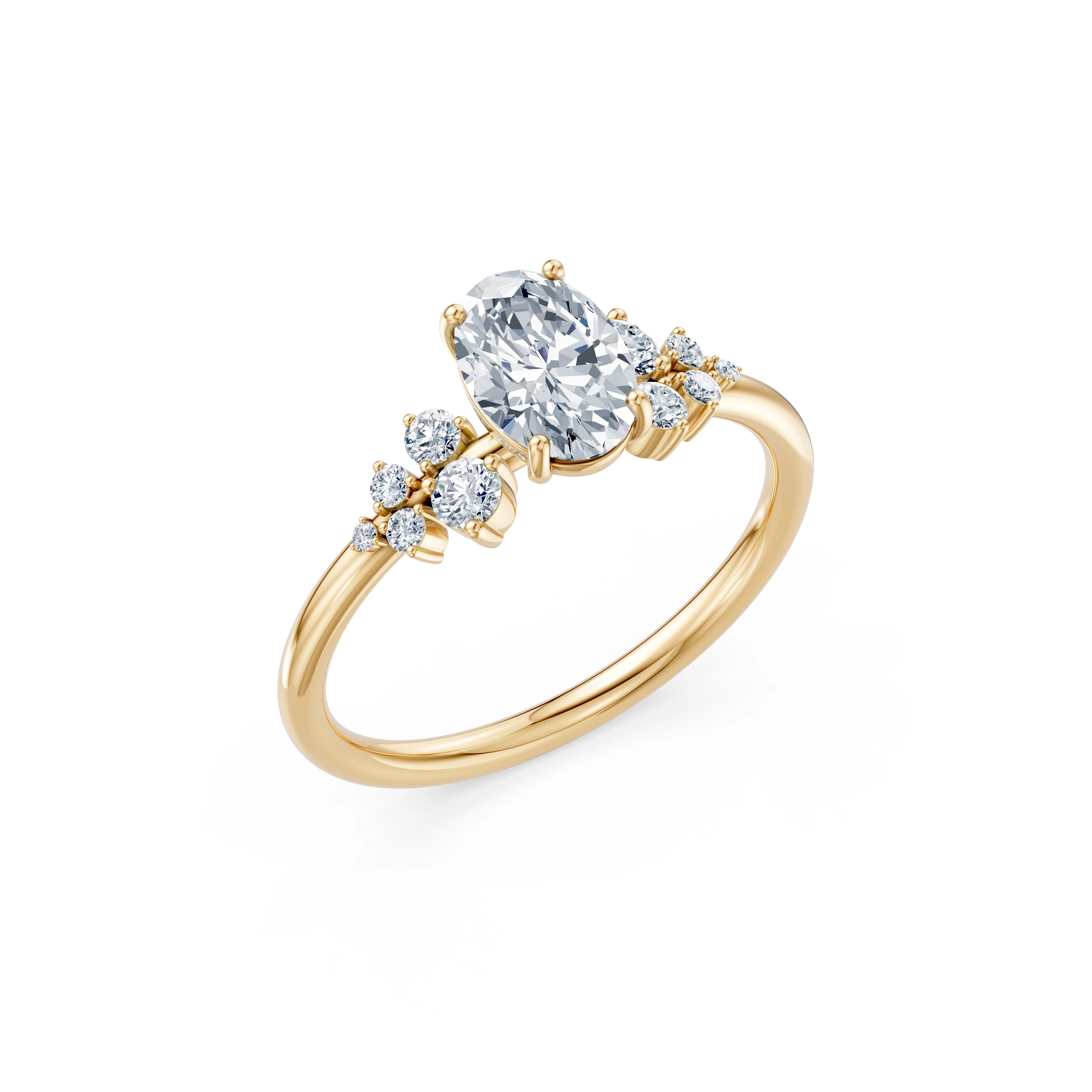 Bague Vœu Doré Solitaire Éternité ovale 1 ct — vue 4