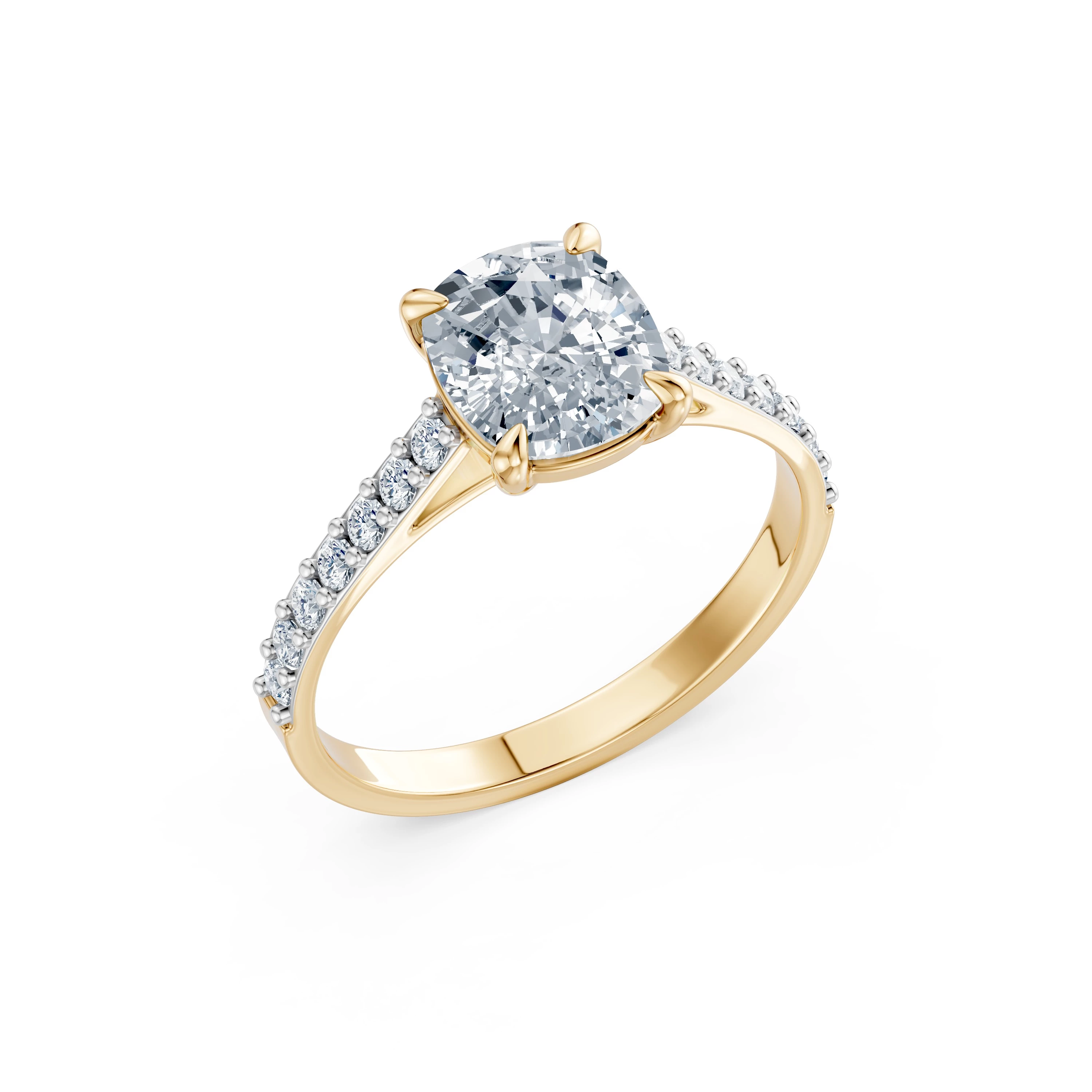 Bague Étreinte Éblouissante Solitaire Éternité coussin 2 ct · 2,0 mm — vue 4