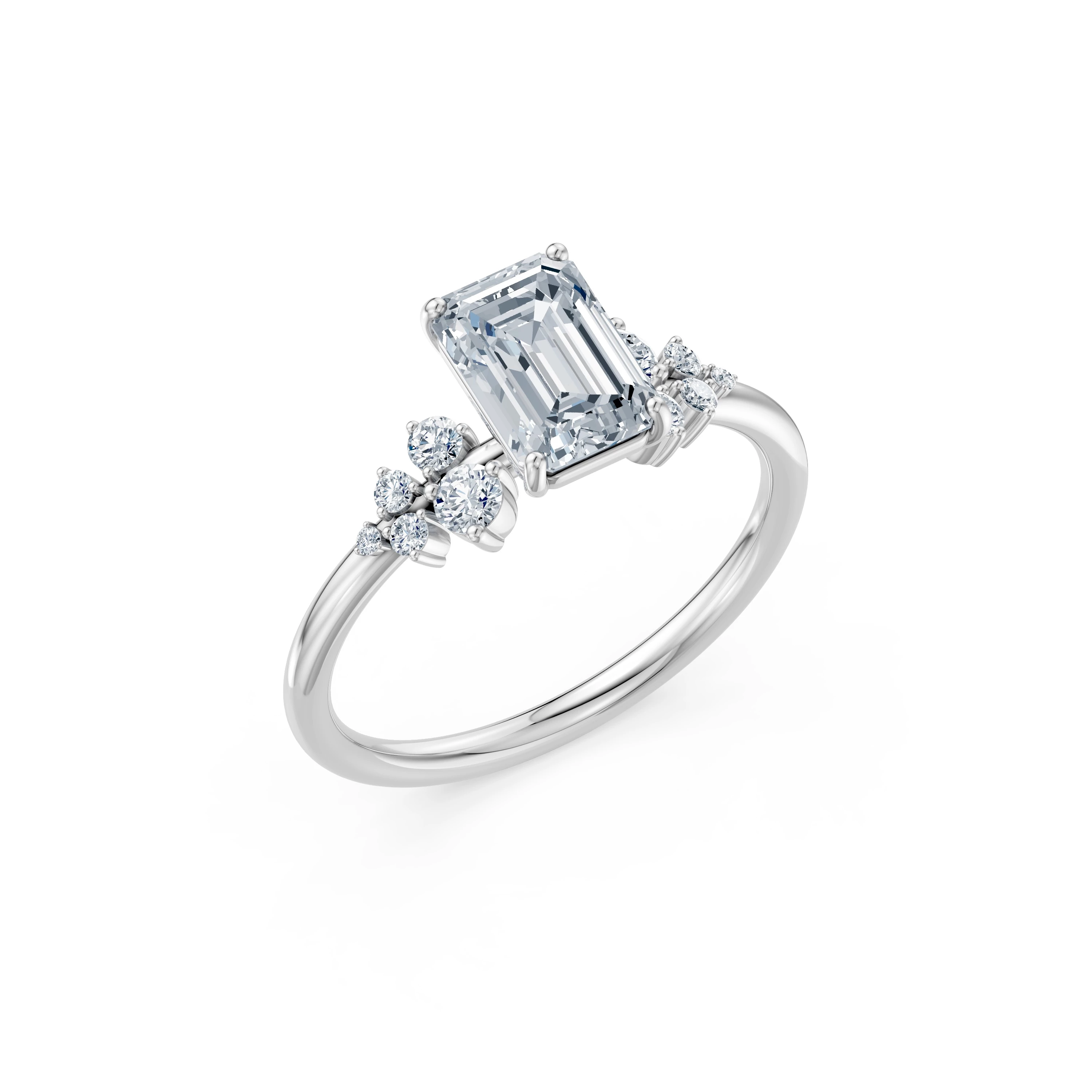 Bague Promesse Dorée Solitaire Éternité émeraude 1,5 ct · 1,5 mm — vue 1