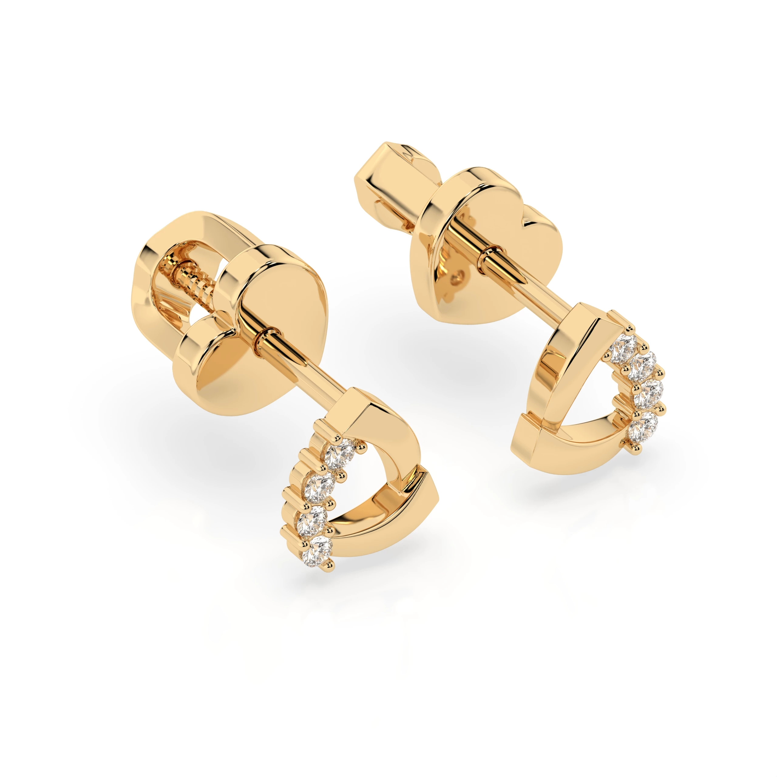 Boucles d'oreilles Prestige Somptueux Minimalisme ronde 0,05 ct — vue 5