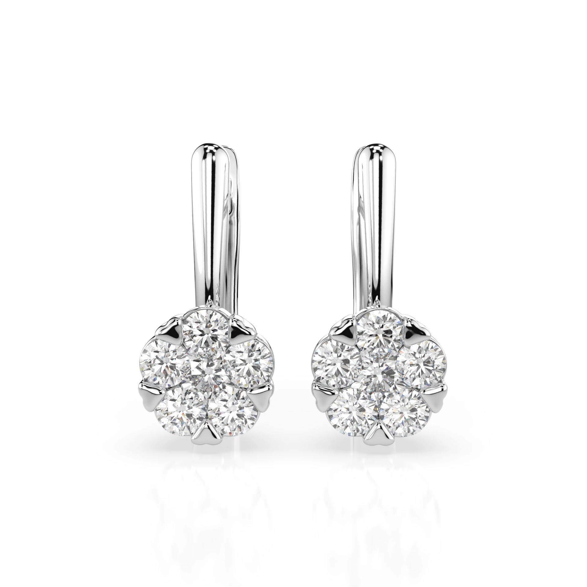 Boucles d'oreilles Orbite Argentée Illusion ronde 0,2 ct — vue 1