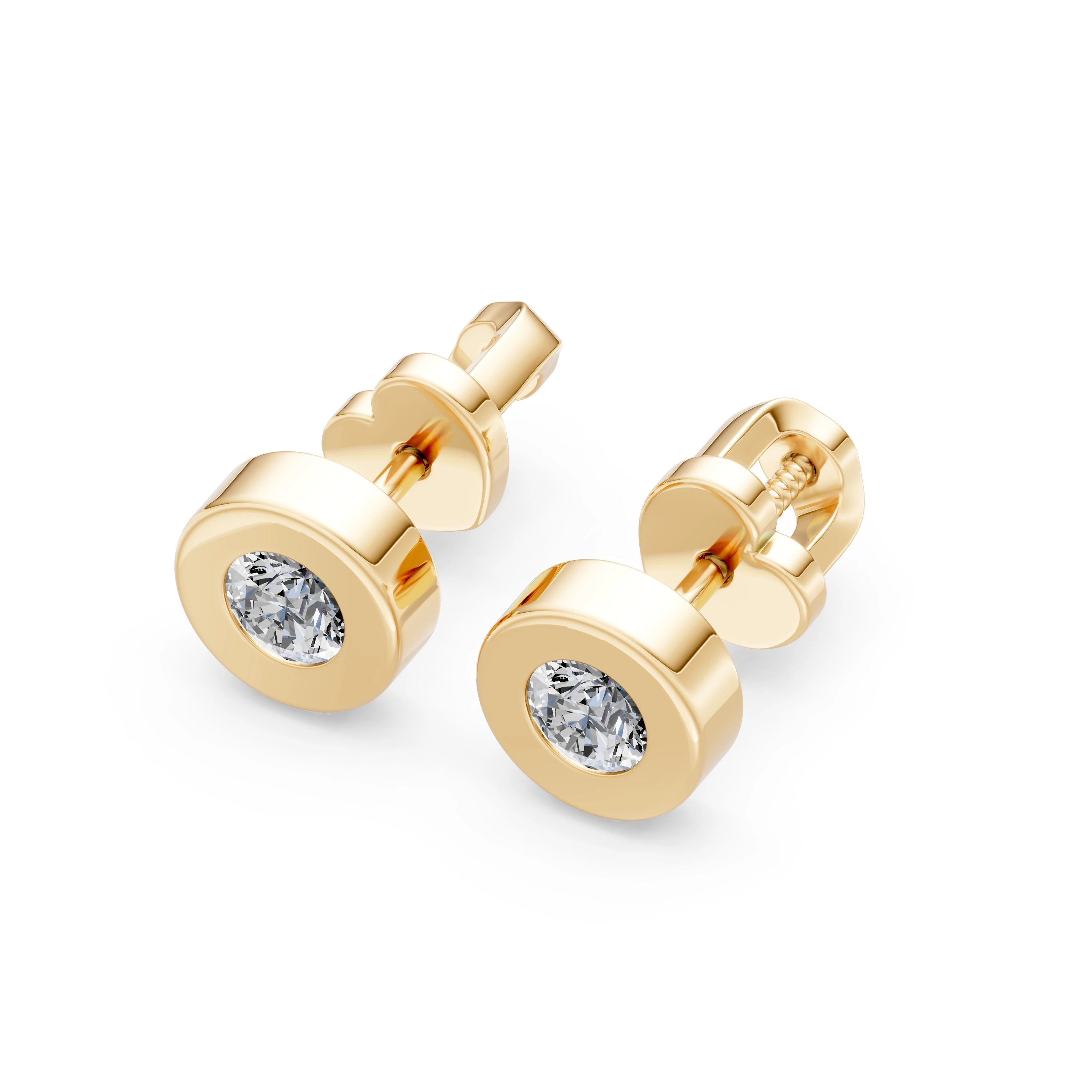 Boucles d'oreilles Lumière Étoilée Solitaire avec fermoir papillon 0,2 ct · 3,7 mm — vue 6
