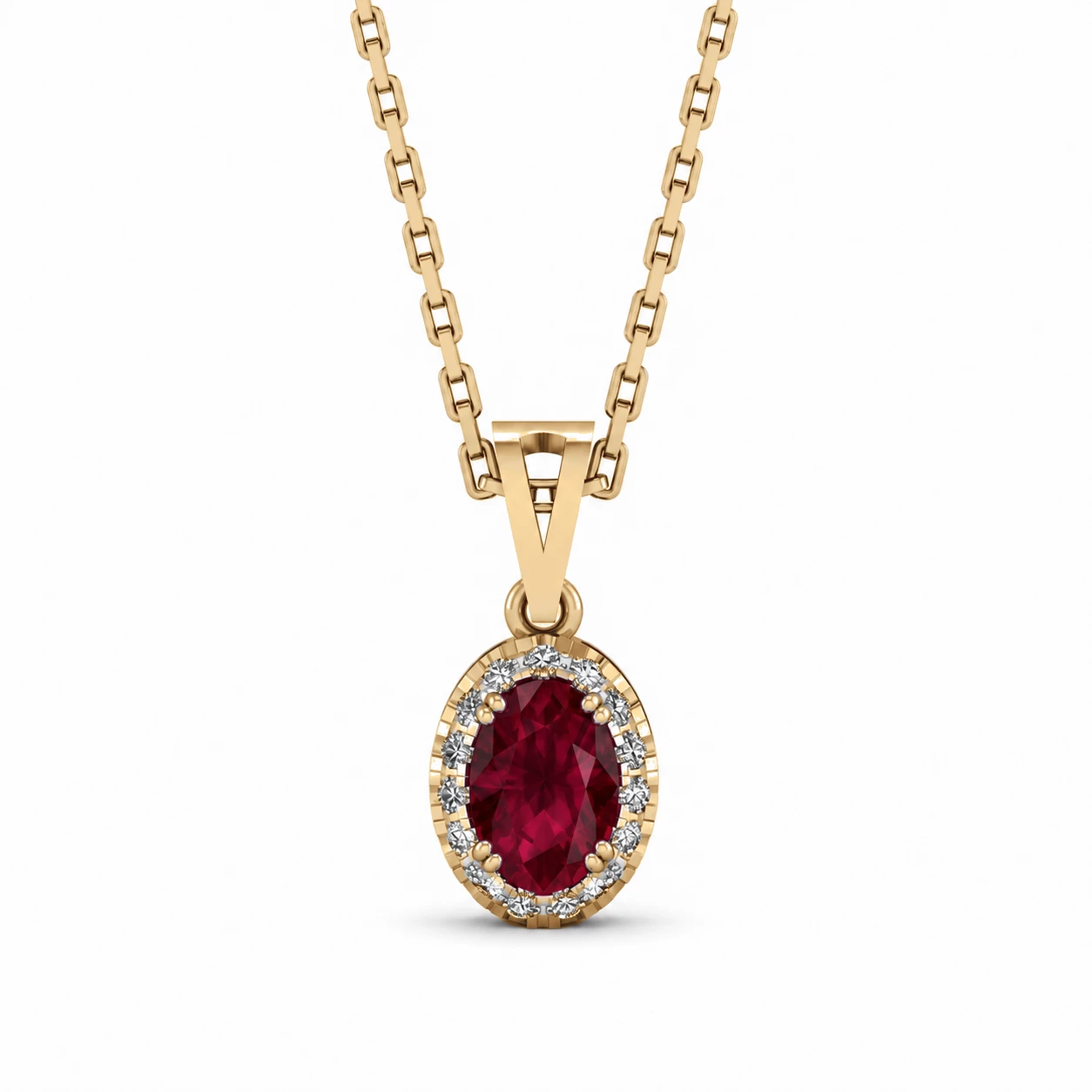 Collier Amour Délicat Pierre Précieuse ovale 0,63 ct — vue 7