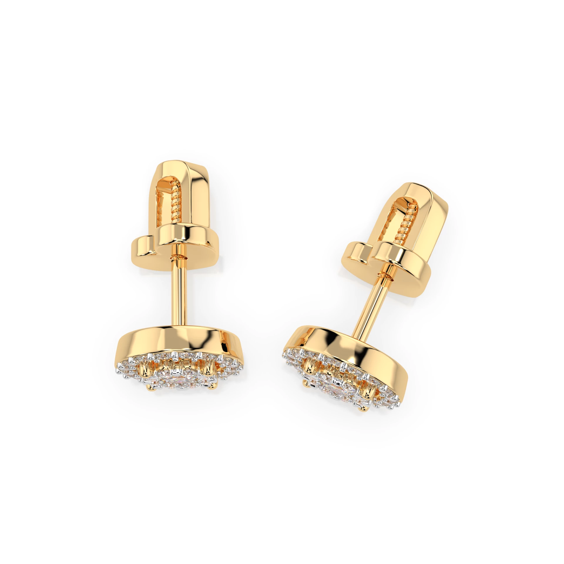 Boucles d'oreilles Étoile Étoilée Illusion ronde 0,12 ct — vue 5